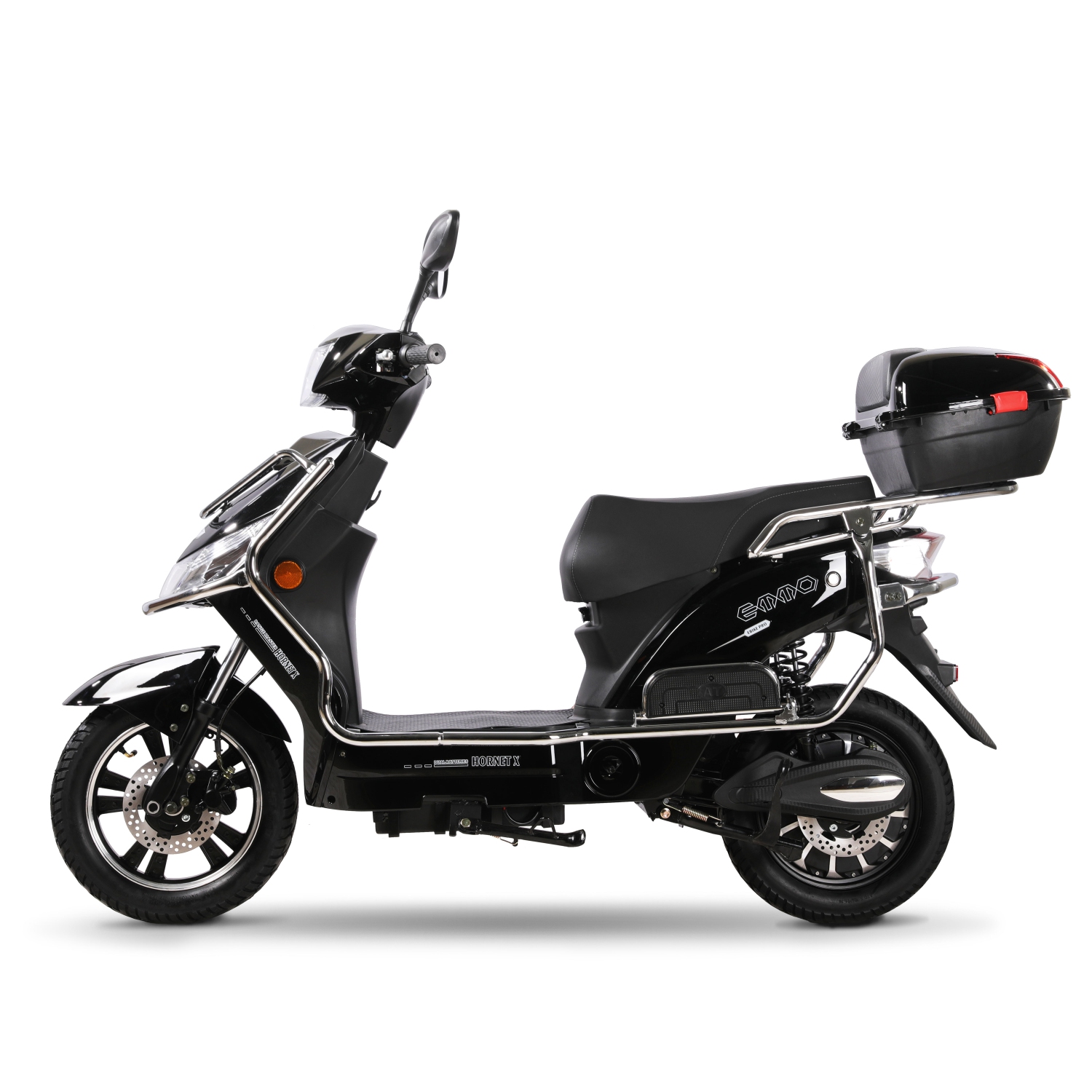 Emmo Utility Scooter E-Bike | Long Range Dual Removable Battery | QS Motor | Tubeless Tires | Hydraulic Brakes | Hornet X 48V- Black