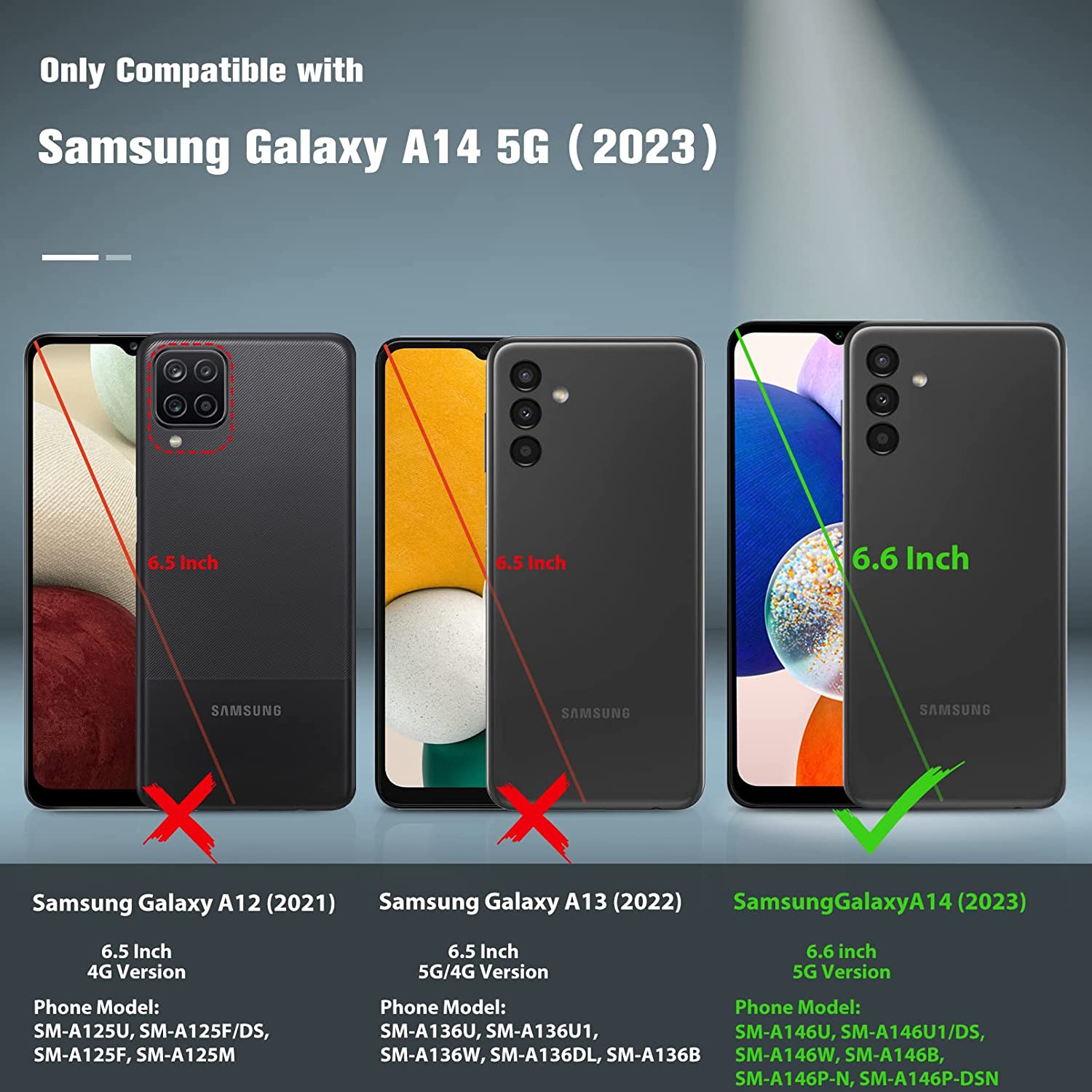 XCRS Dual Layered Comm PC + TPU Cover, Heavy Duty, Tuff, Drop Tested Protection Case for Samsung Galaxy A14 5G 2023