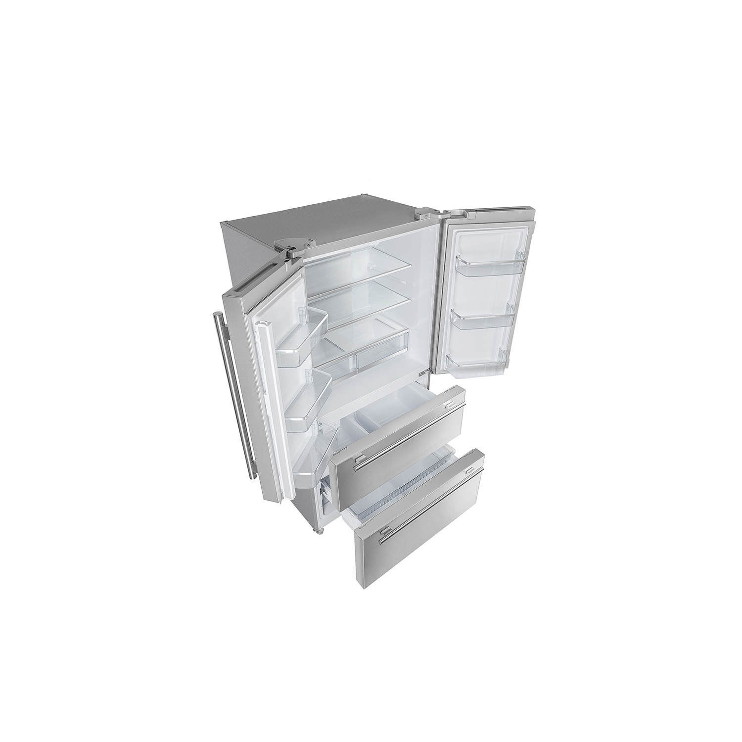 Forno Moena 36-inch French Door Counter Depth Refrigerator - 19 cu.ft., Stainless Steel Color, Professional Handle