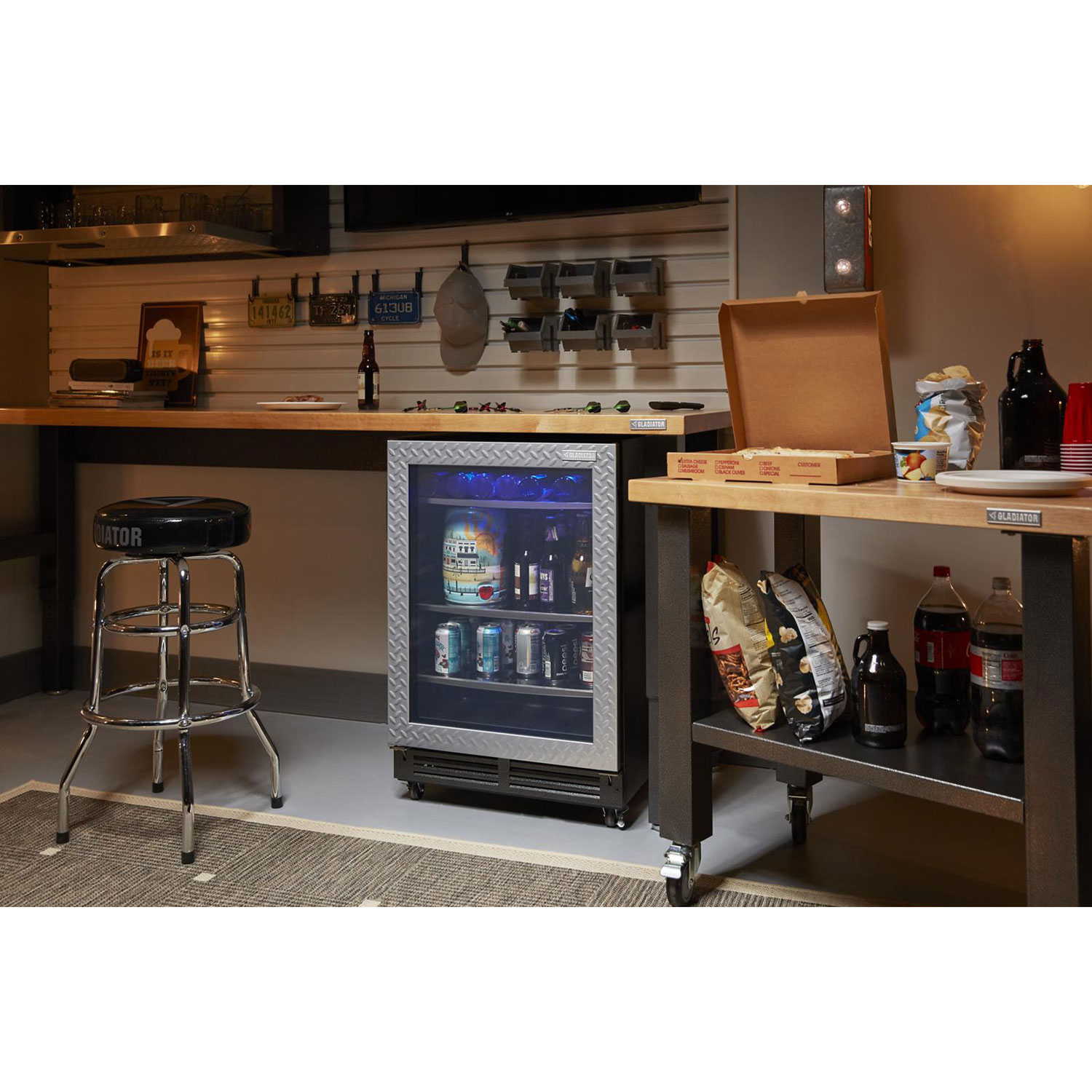 Gladiator 25" 5.4 Cu. Ft. Under the Counter Refrigerator - Silver Tread