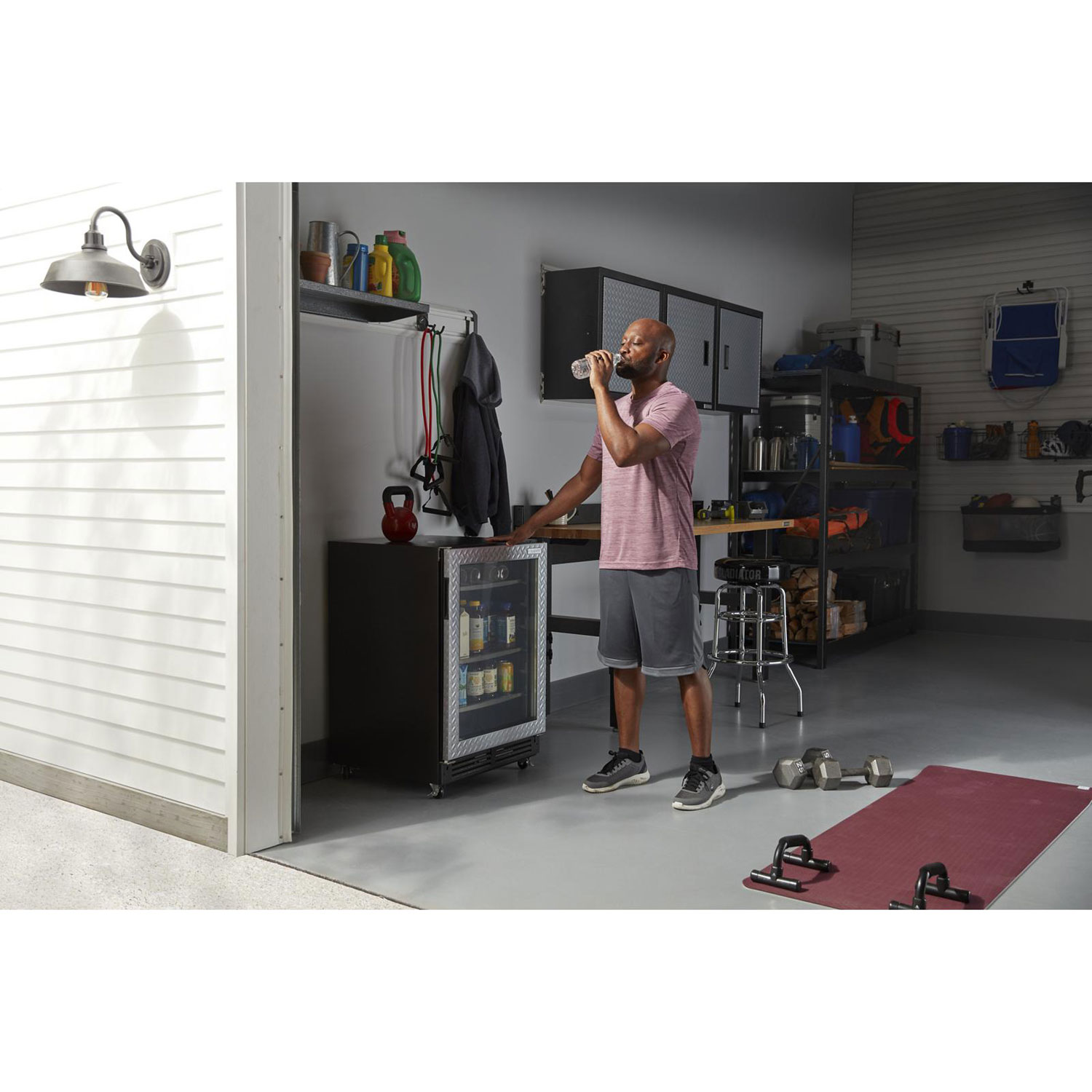 Gladiator 25" 5.4 Cu. Ft. Under the Counter Refrigerator - Silver Tread