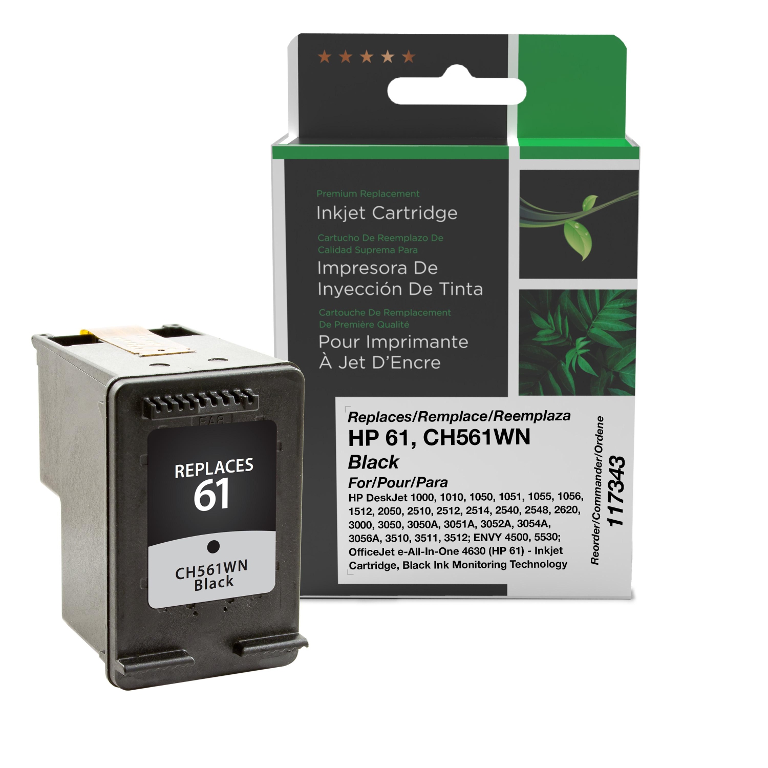 Clover Imaging Group Remanufactured Black Ink Cartridge for HP 61 - (117343)-Refurbished Excellent