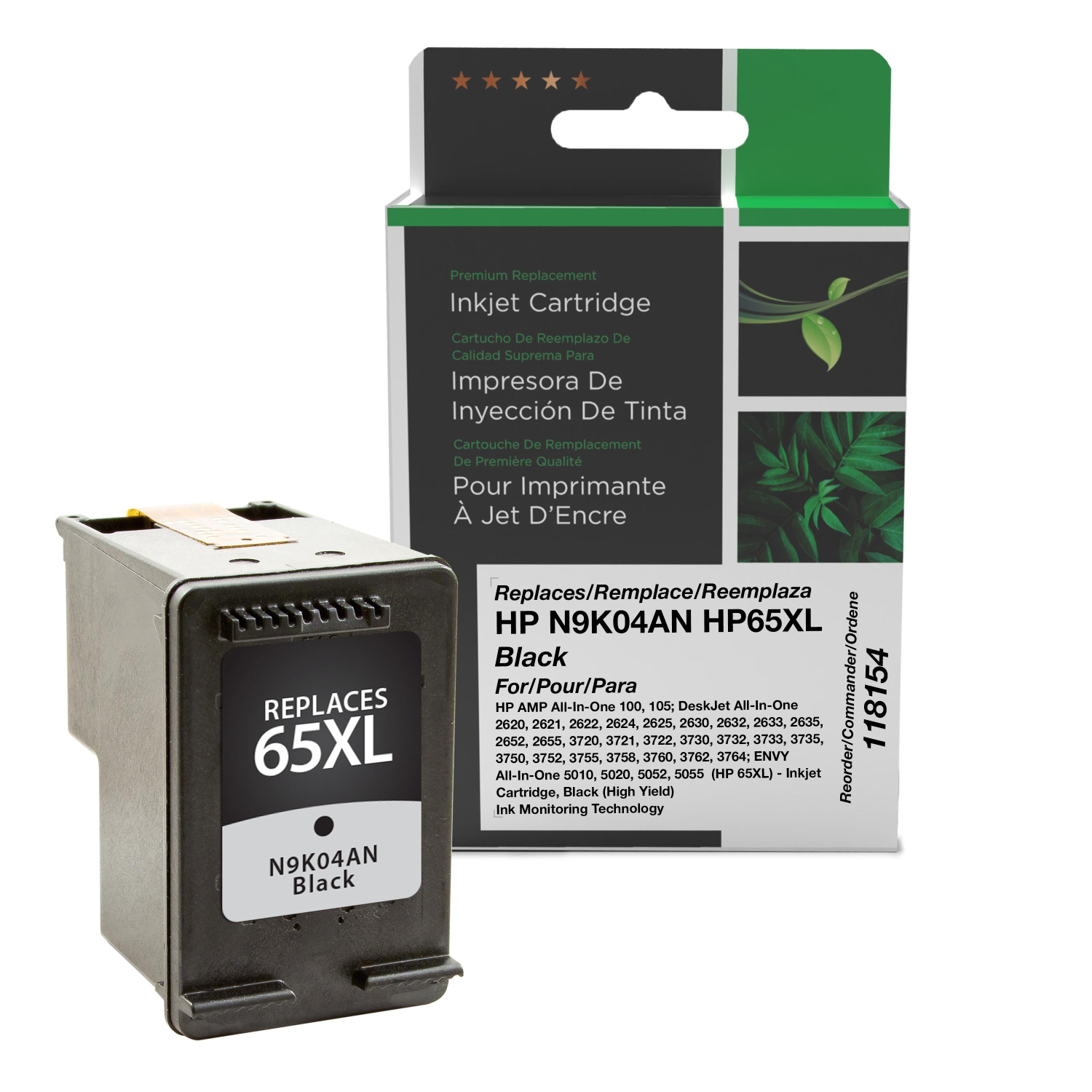 (Refurbished Excellent) - Clover Imaging Group Black Ink Cartridge for HP 65XL -