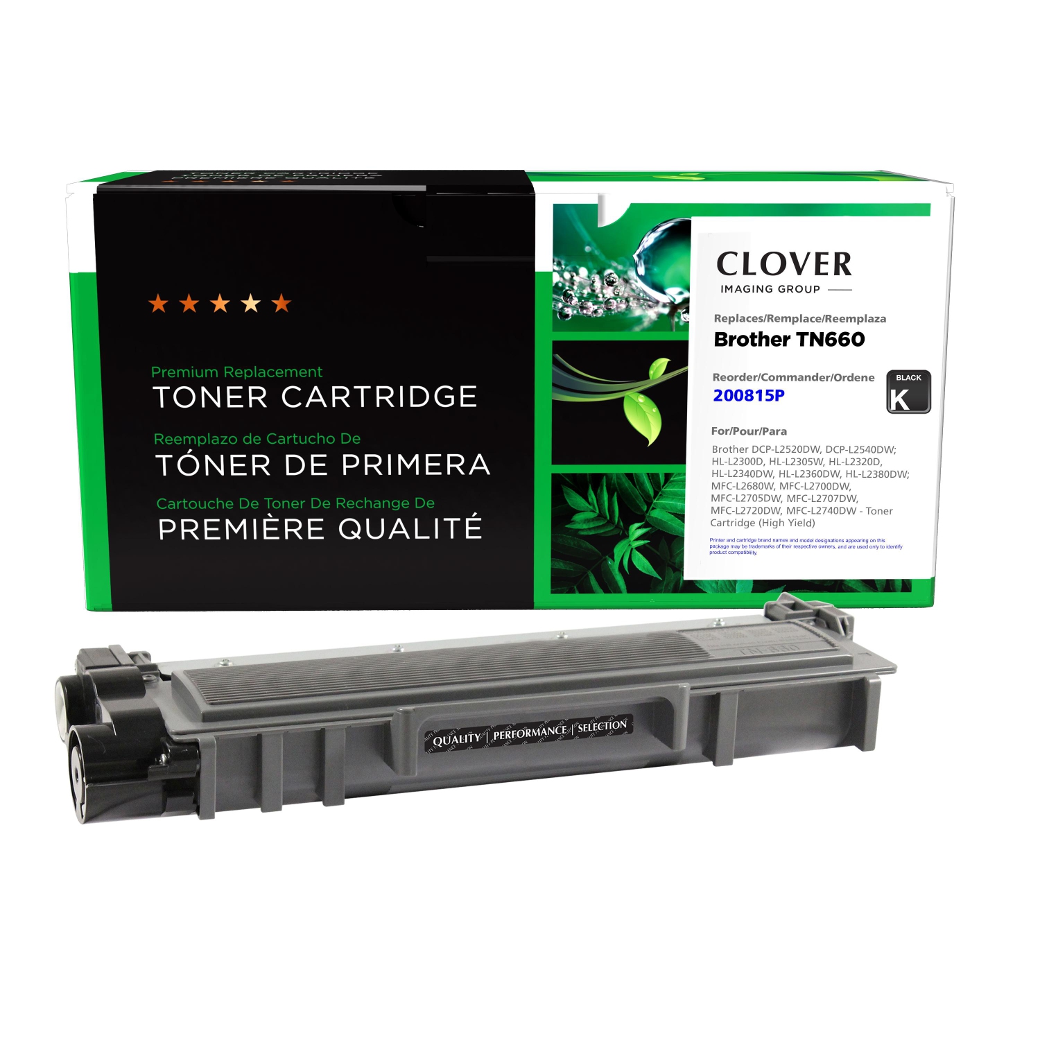 Clover Imaging Group Remanufactured Black Toner Cartridge for Brother TN660 --Refurbished Excellent