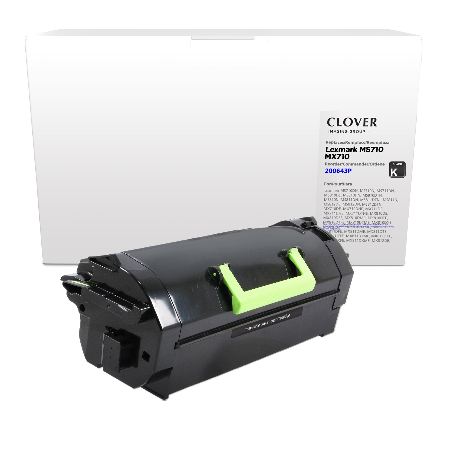 Clover Imaging Group Remanufactured Black Toner Cartridge for Lexmark MS710/MS711/MS810/MX710/MX810/MX811 --Refurbished Excellent