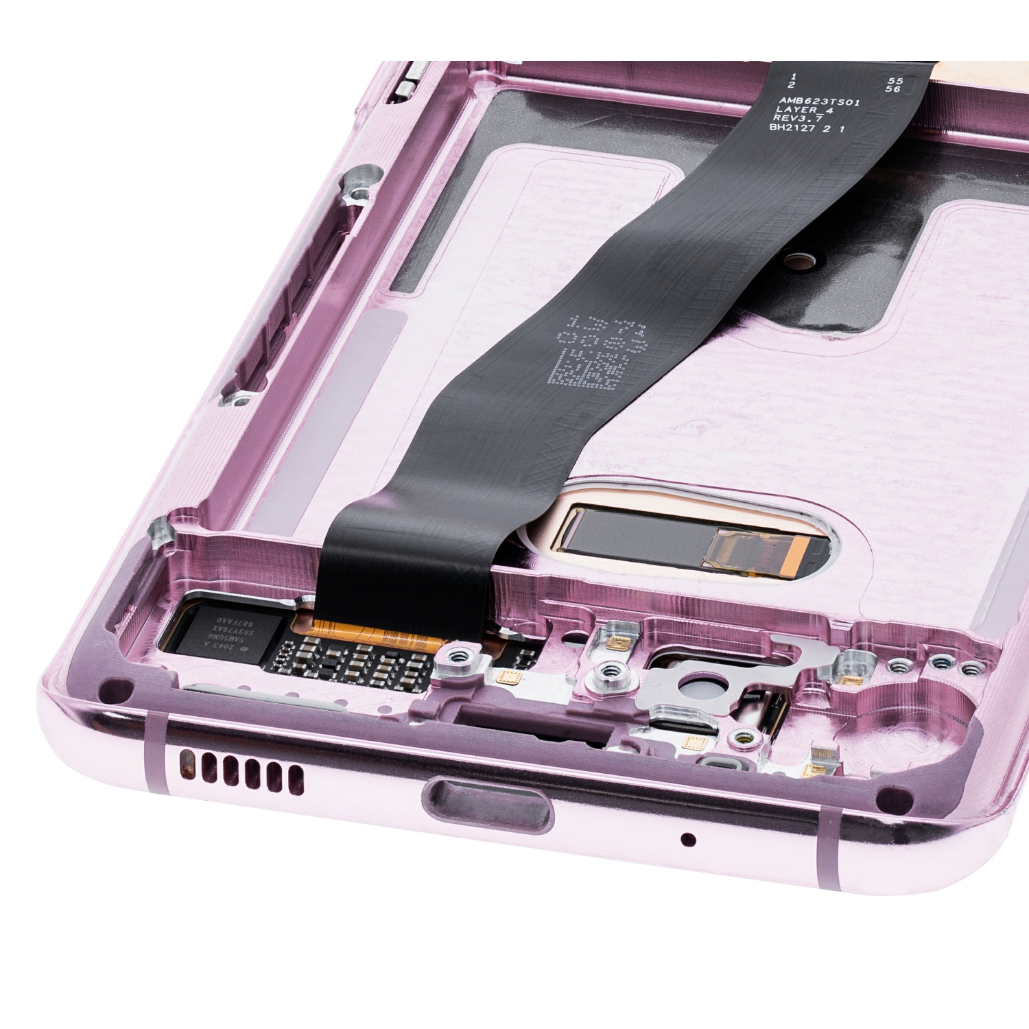 Refurbished - Replacement OLED Assembly With Frame Compatible For Samsung Galaxy S20 5G (Verizon 5G UW Frame Only) (Cloud Pink)