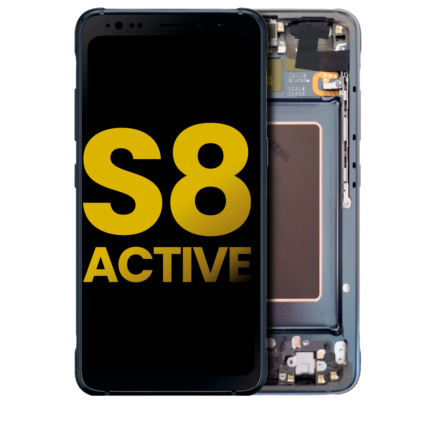Refurbished (Excellent) - Replacement OLED Assembly With Frame Compatible For Samsung Galaxy S8 Active (Meteor Gray)