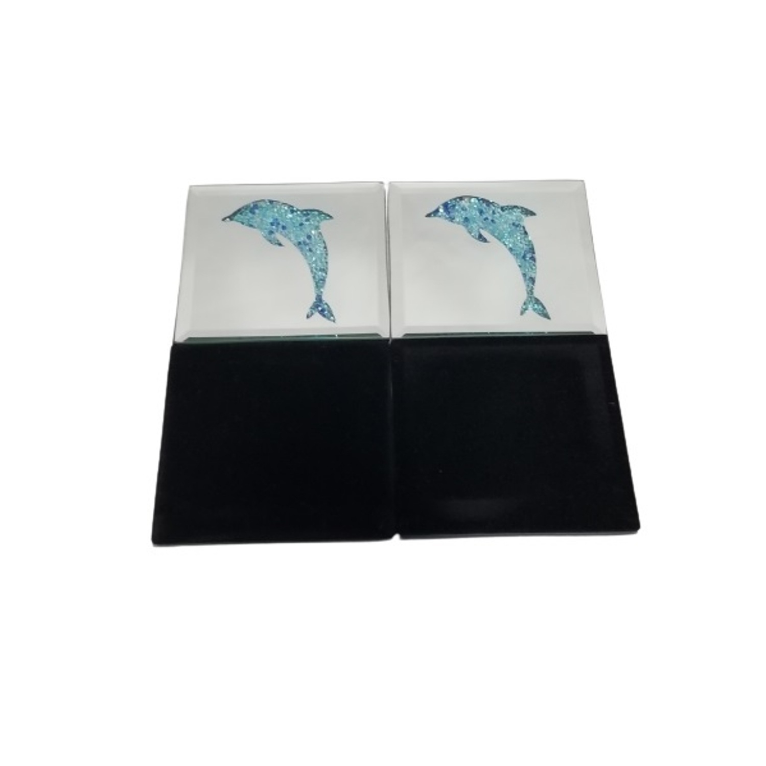 Blue Dolphin Mirror Coaster Set of 4