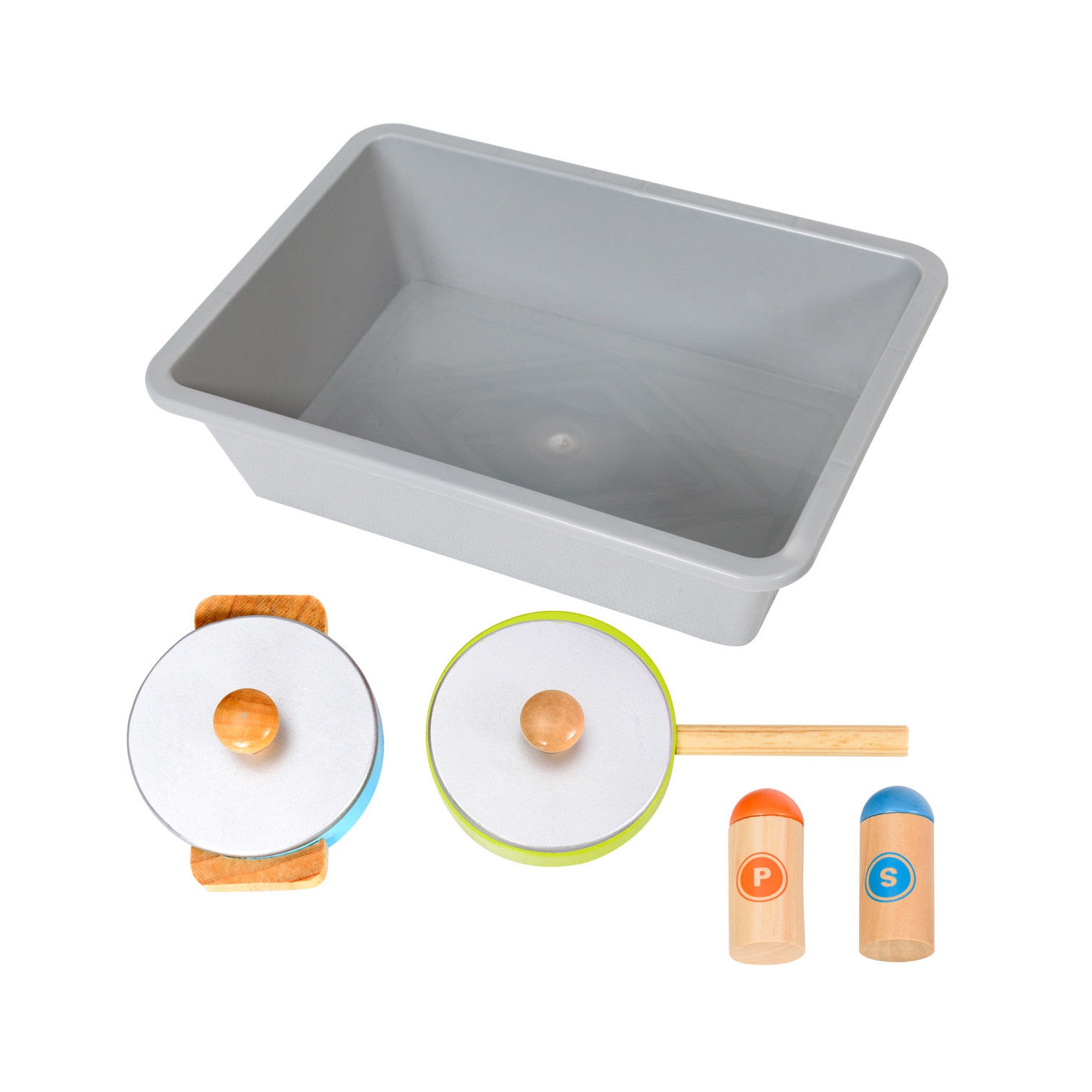 Gymax Kids Wooden Pretend Cooking Playset Cookware Play Set Kitchen Toys Toddler Gift