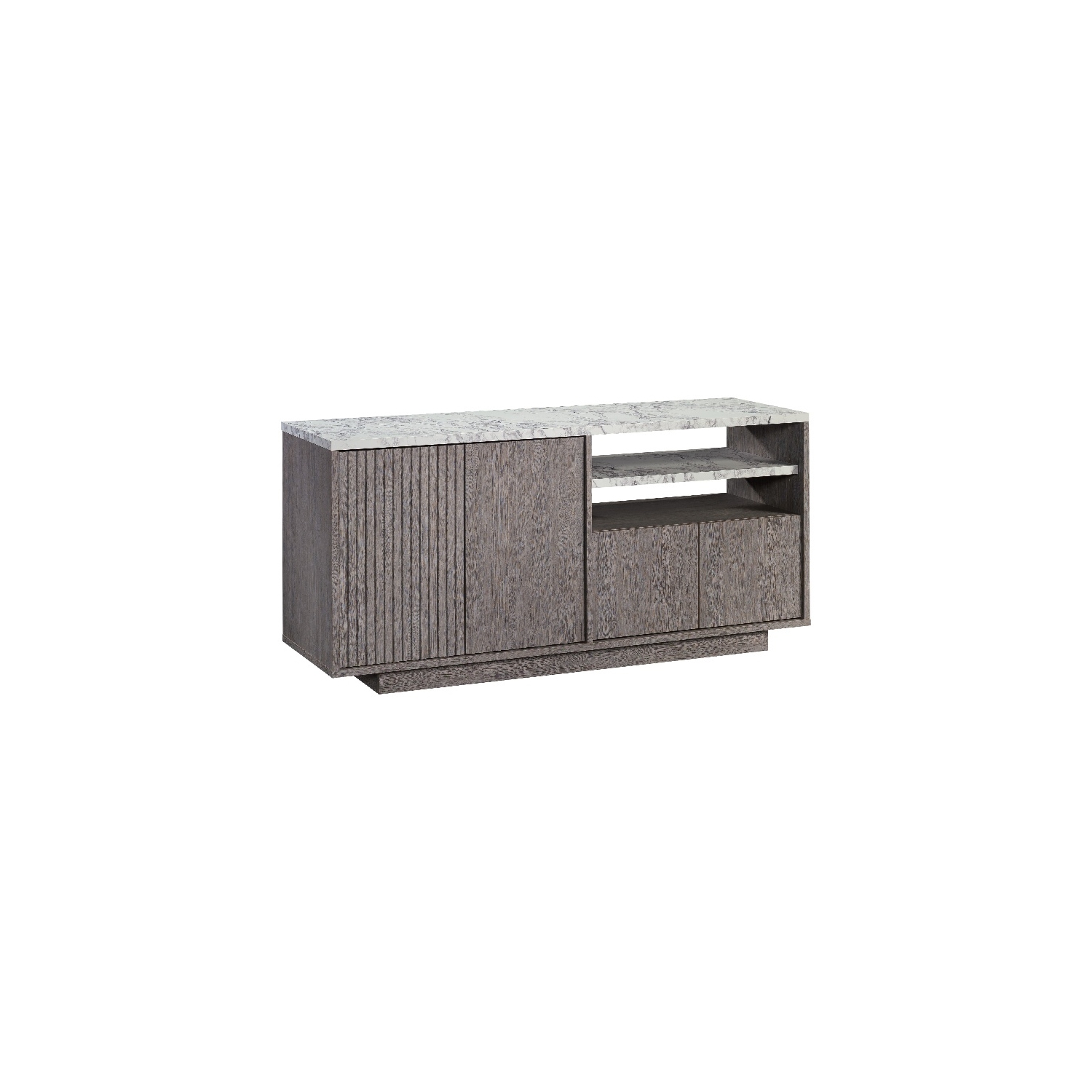 Sauder East Rock Engineered Wood Credenza in Ashen Oak Finish