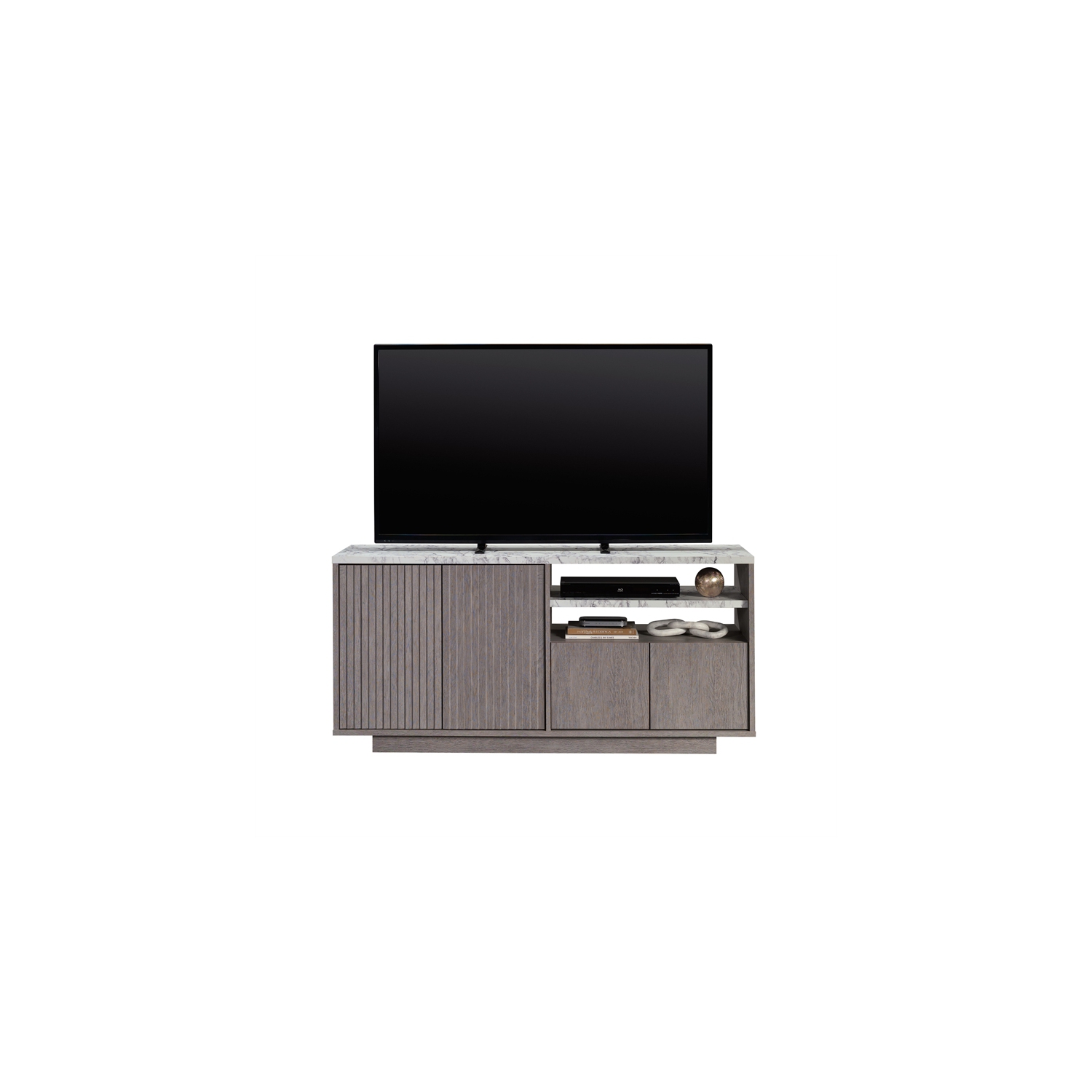 Sauder East Rock Engineered Wood Credenza in Ashen Oak Finish