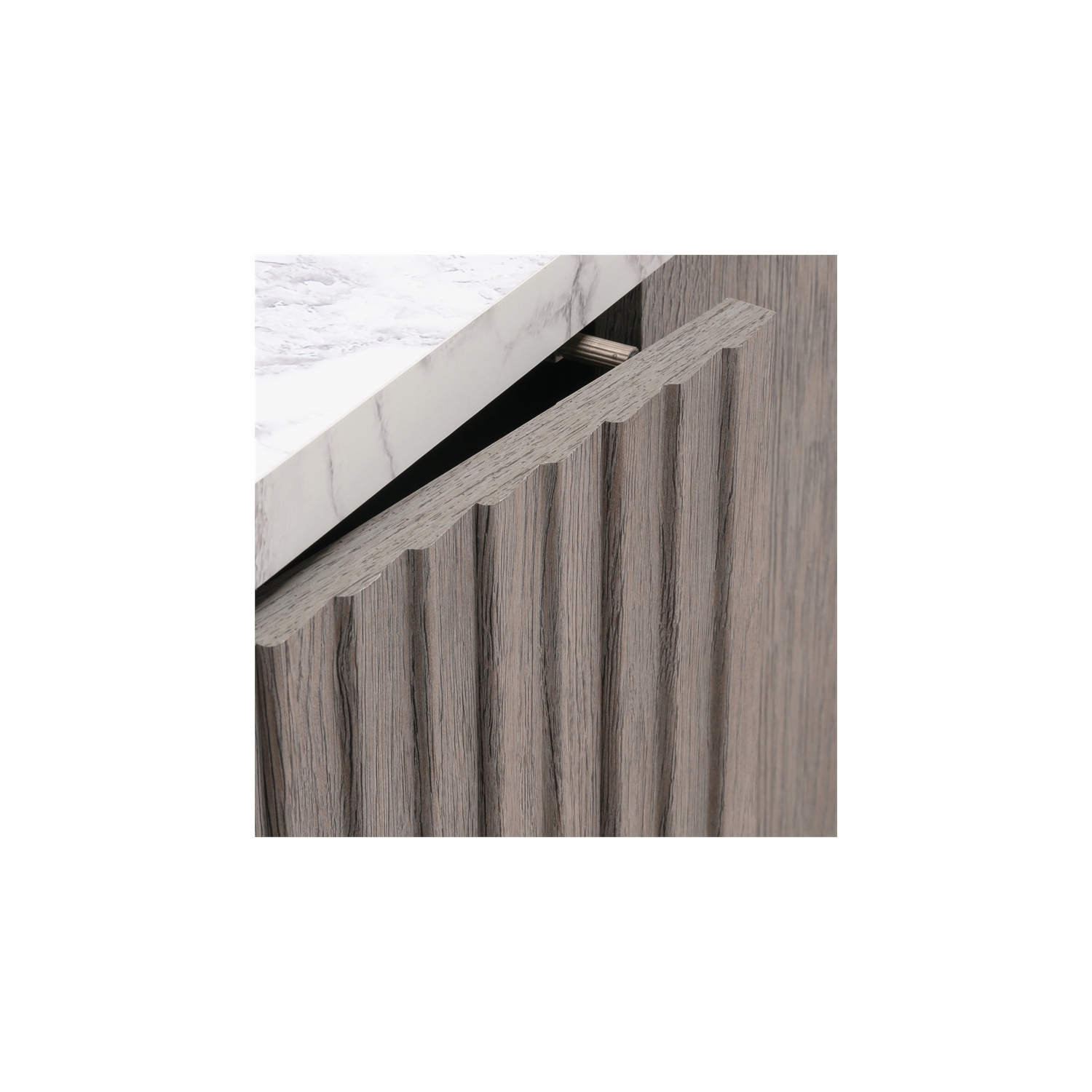 Sauder East Rock Engineered Wood Credenza in Ashen Oak Finish