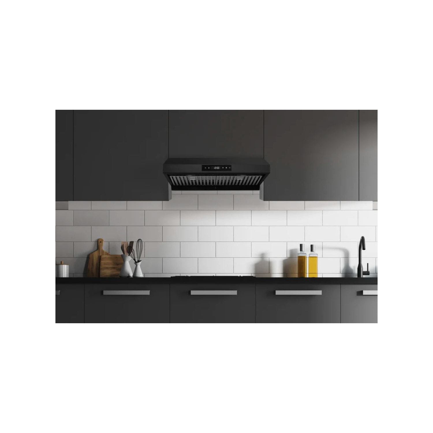 Hotte de cuisine sous armoire Hauslane de 30 po en noir mat