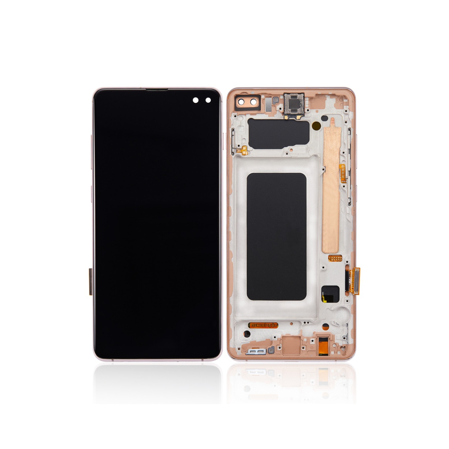 Replacement LCD Assembly With Frame (Without Finger Print Sensor) Compatible For Samsung Galaxy S10 Plus (Aftermarket Plus: TFT) (Flamingo Pink)