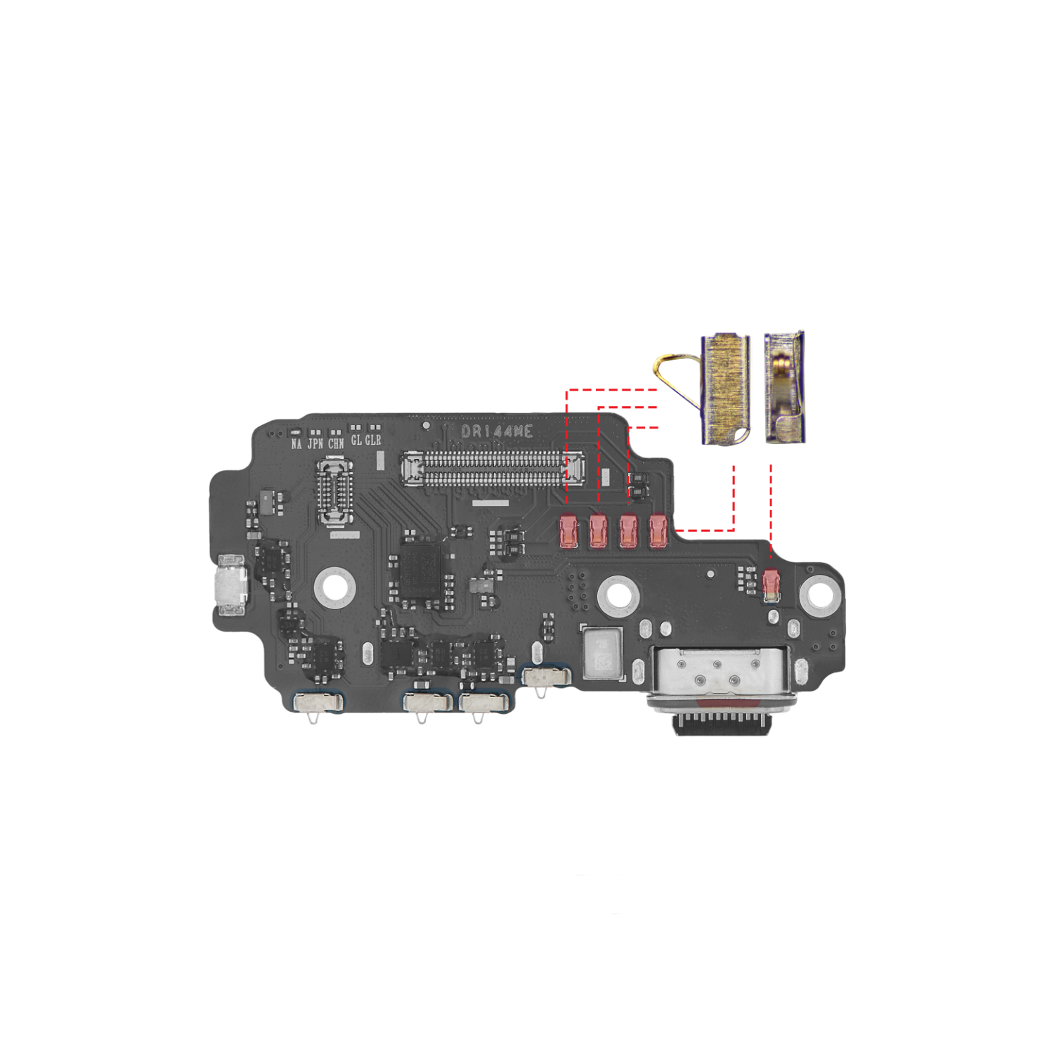 Replacement PCB Board Contact Pins Compatible For All Samsung Models (Width: 2.4mm / Length: 2.7mm) (100 Pack)