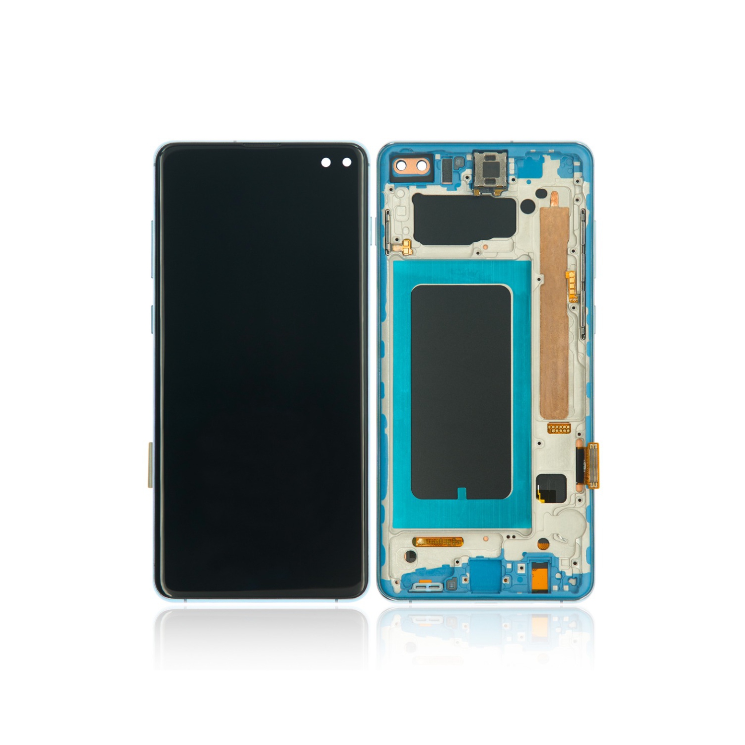 Replacement LCD Assembly With Frame (Without Finger Print Sensor) Compatible For Samsung Galaxy S10 Plus (Aftermarket Plus: TFT) (Prism Blue)