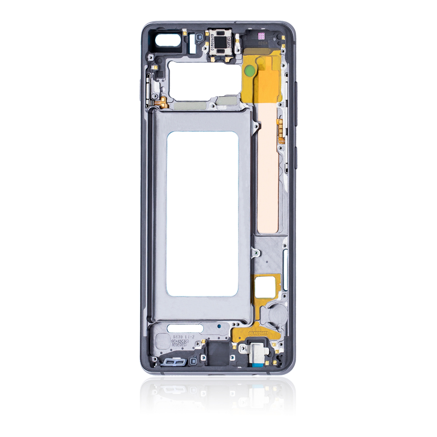 Replacement Mid-Frame Housing Compatible For Samsung Galaxy S10 Plus (With Small Parts) (Prism Black)