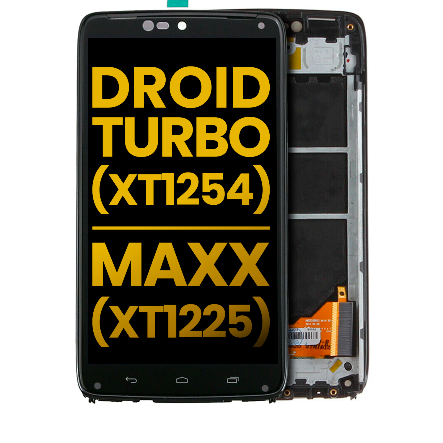 Refurbished - Replacement LCD Assembly With Frame Compatible For Motorola Droid Turbo (XT1254 / 2014) / Moto Maxx (XT1225) (Black)