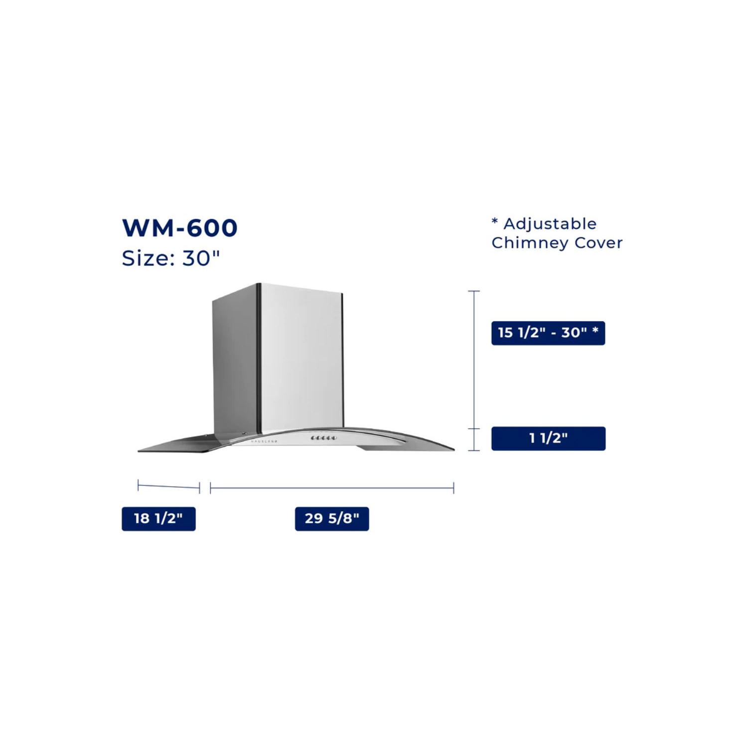 Hauslane 30" Chef Convertible Wall Mounted Range Hood