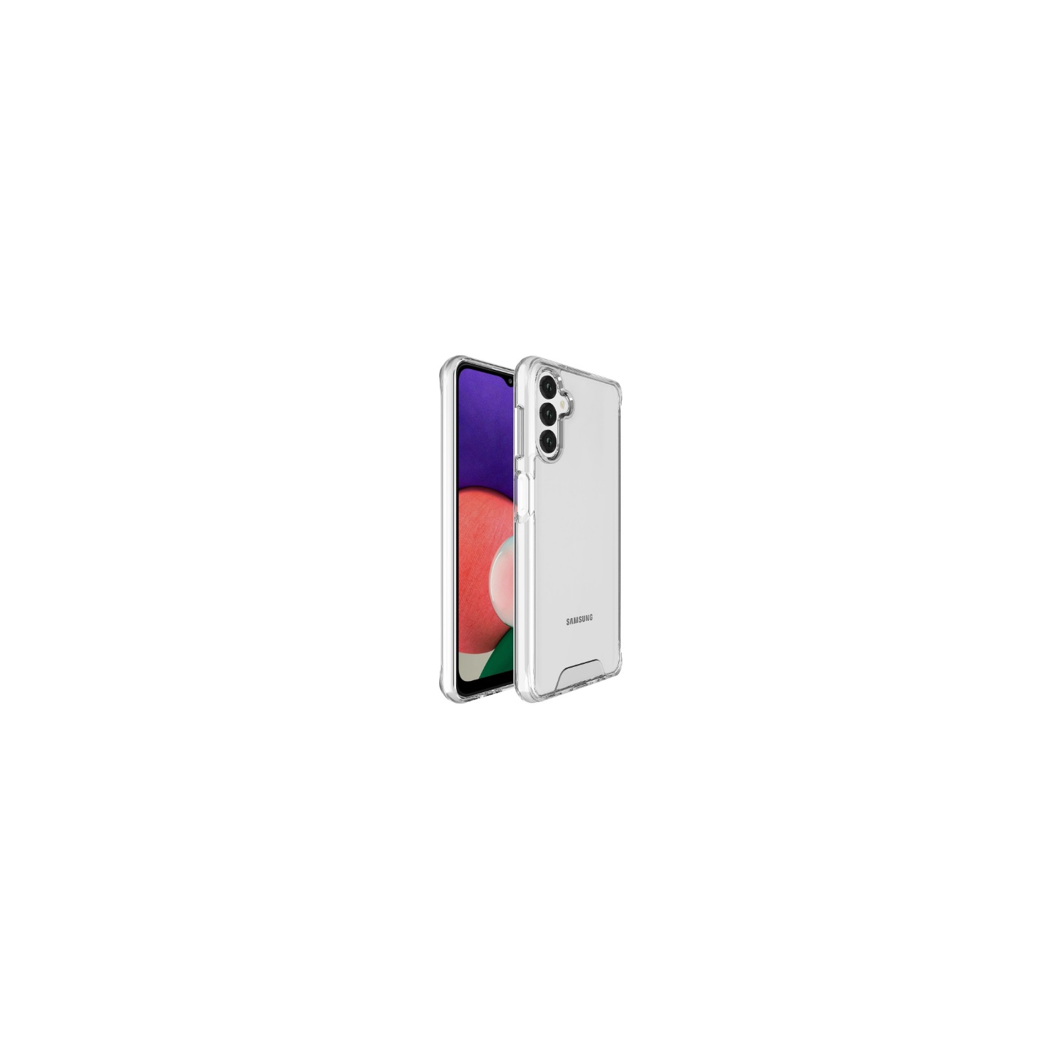 TopSave Crystal Clear Slim Thin PC Hybrid Case w/Silver Button For Samsung Galaxy A14 6.6" 5G