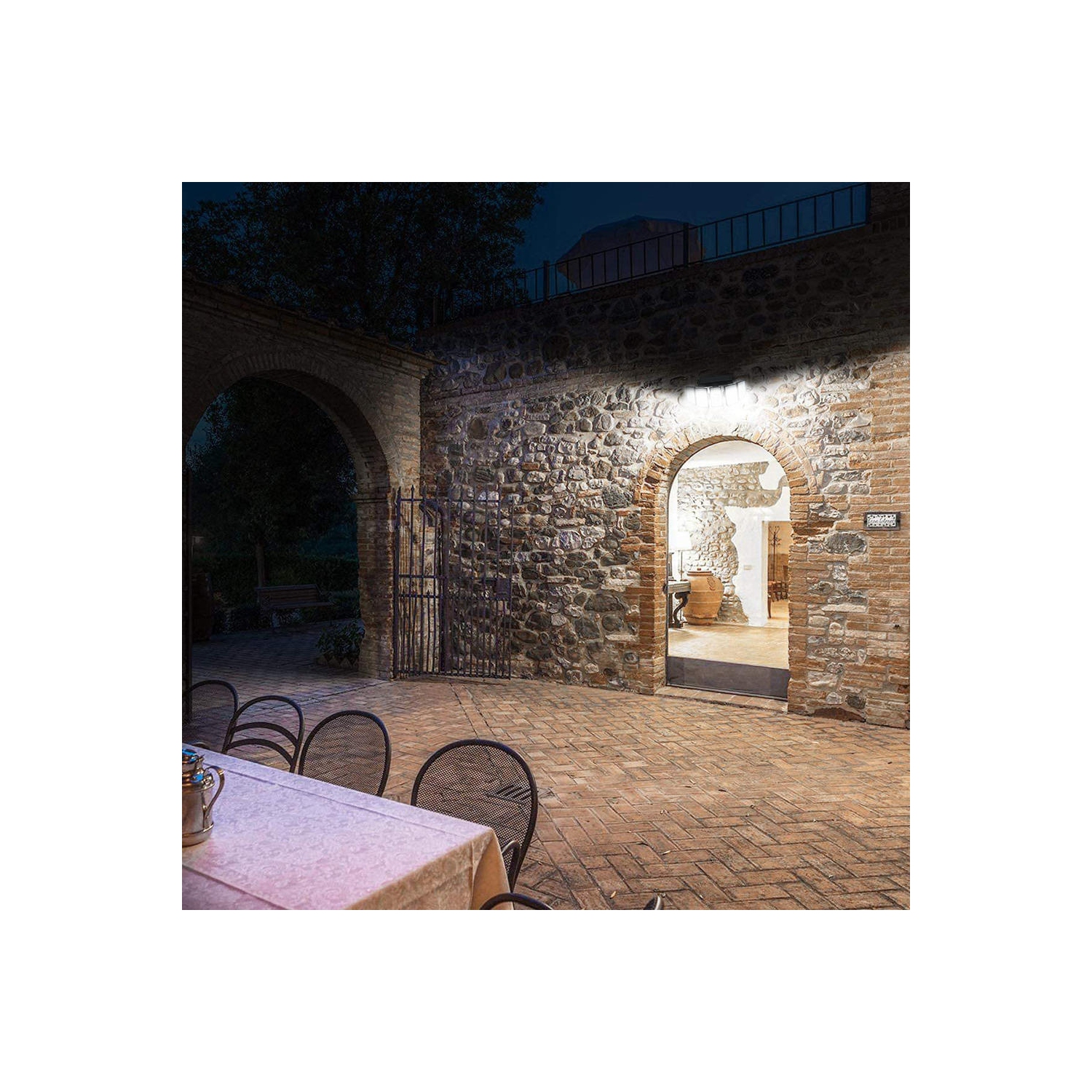 5 Éclairage de jardin et d'extérieur rotatifs, lampes de sécurité solaires sans fil à capteur de mouvement étanche à la tête - LIVINGbasics