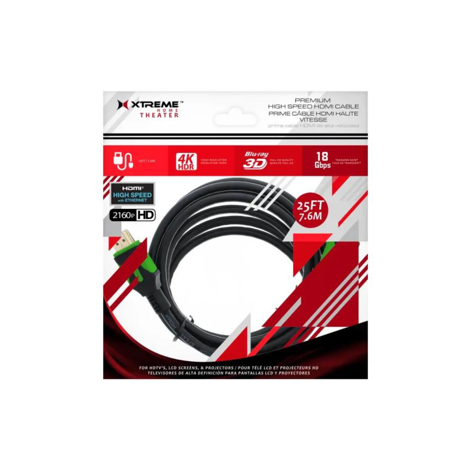 Xtreme XHV1-1026-BLK 25 ft. High Speed HDMI Cable