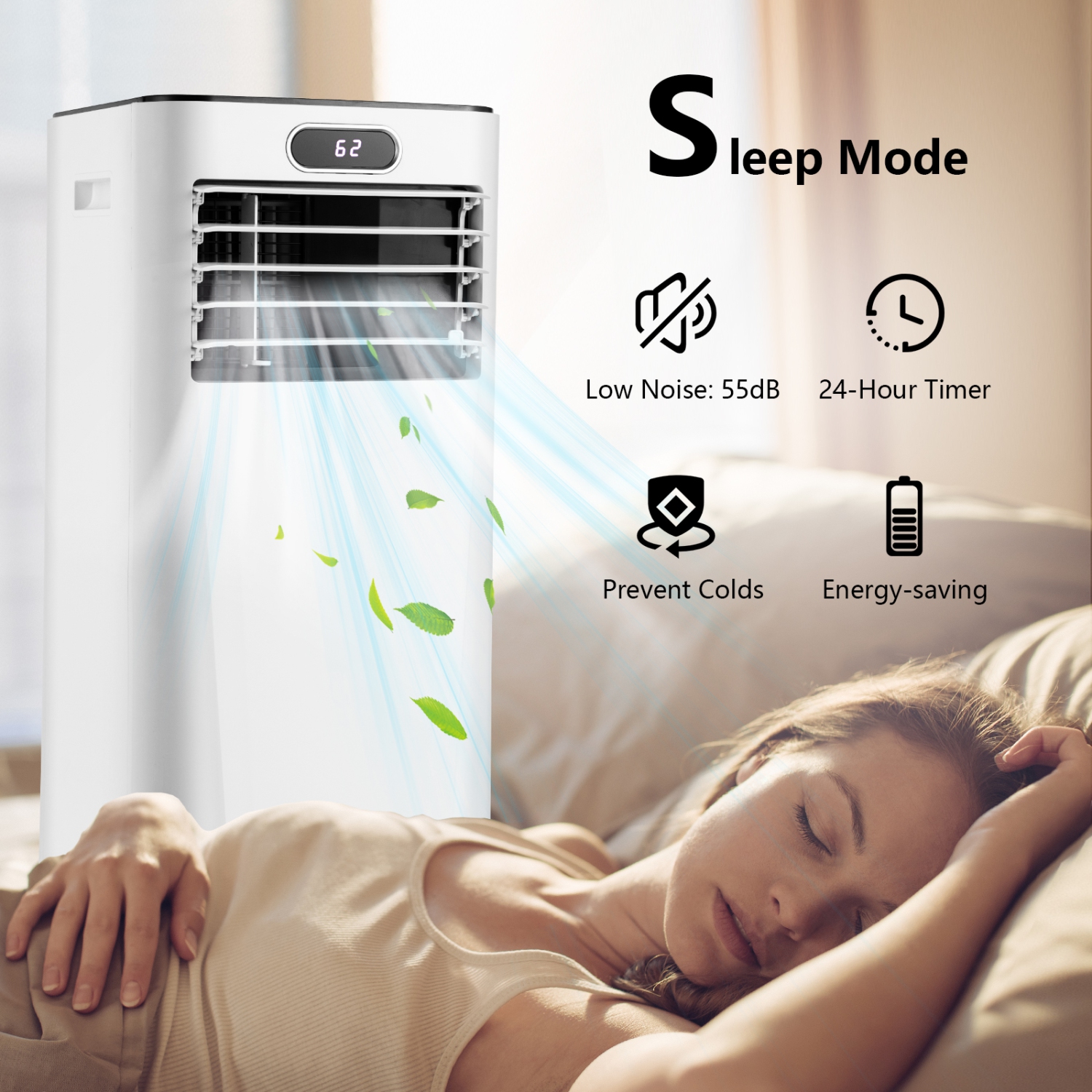 Gymax 3-in-1 Portable Air Conditioner 8000 BTU AC Unit Air Cooler w/ 24H Timer White