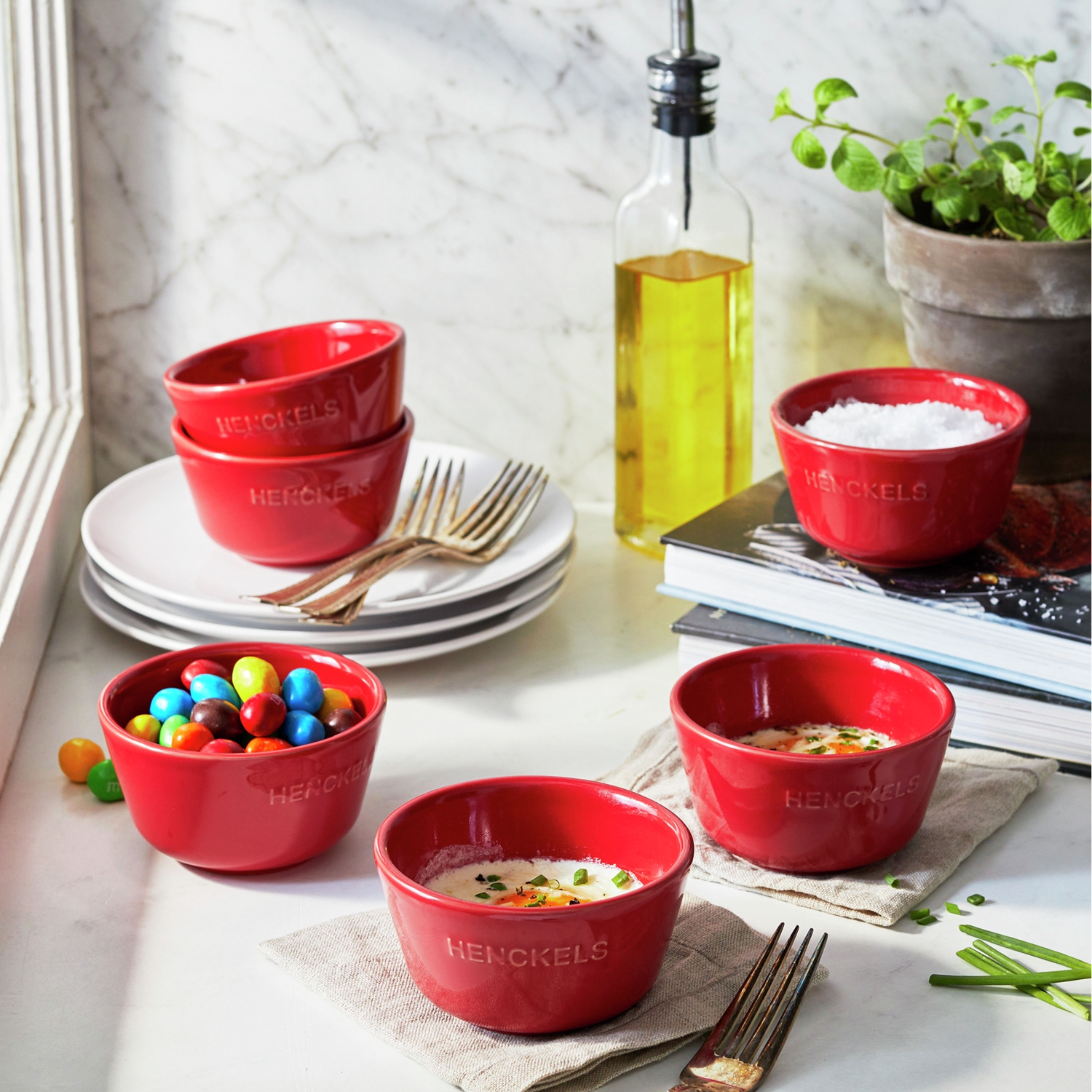 HENCKELS - Ensemble de plats de cuisson ronds, 6 pièces, cerisier