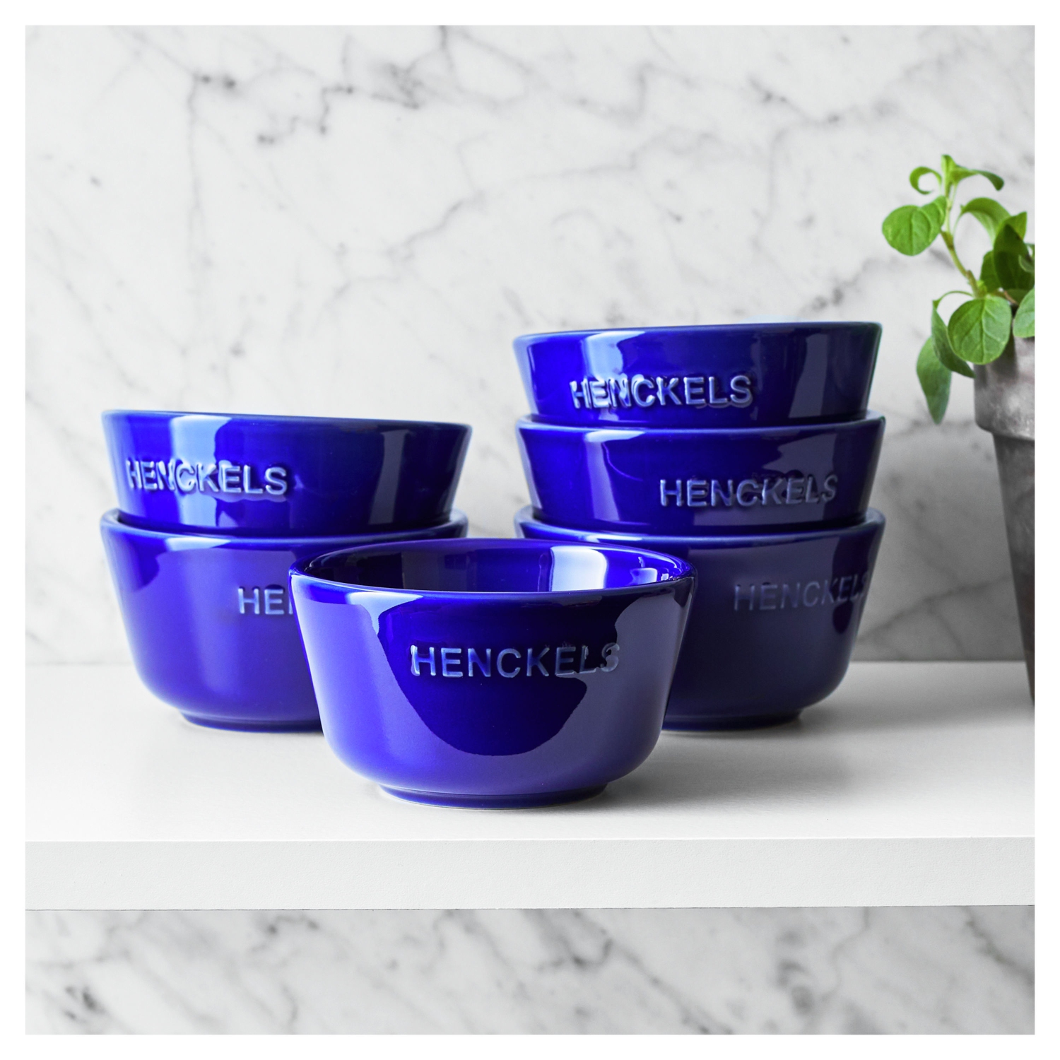 HENCKELS Ceramic 6 Piece Round Bakeware Set, Dark-Blue