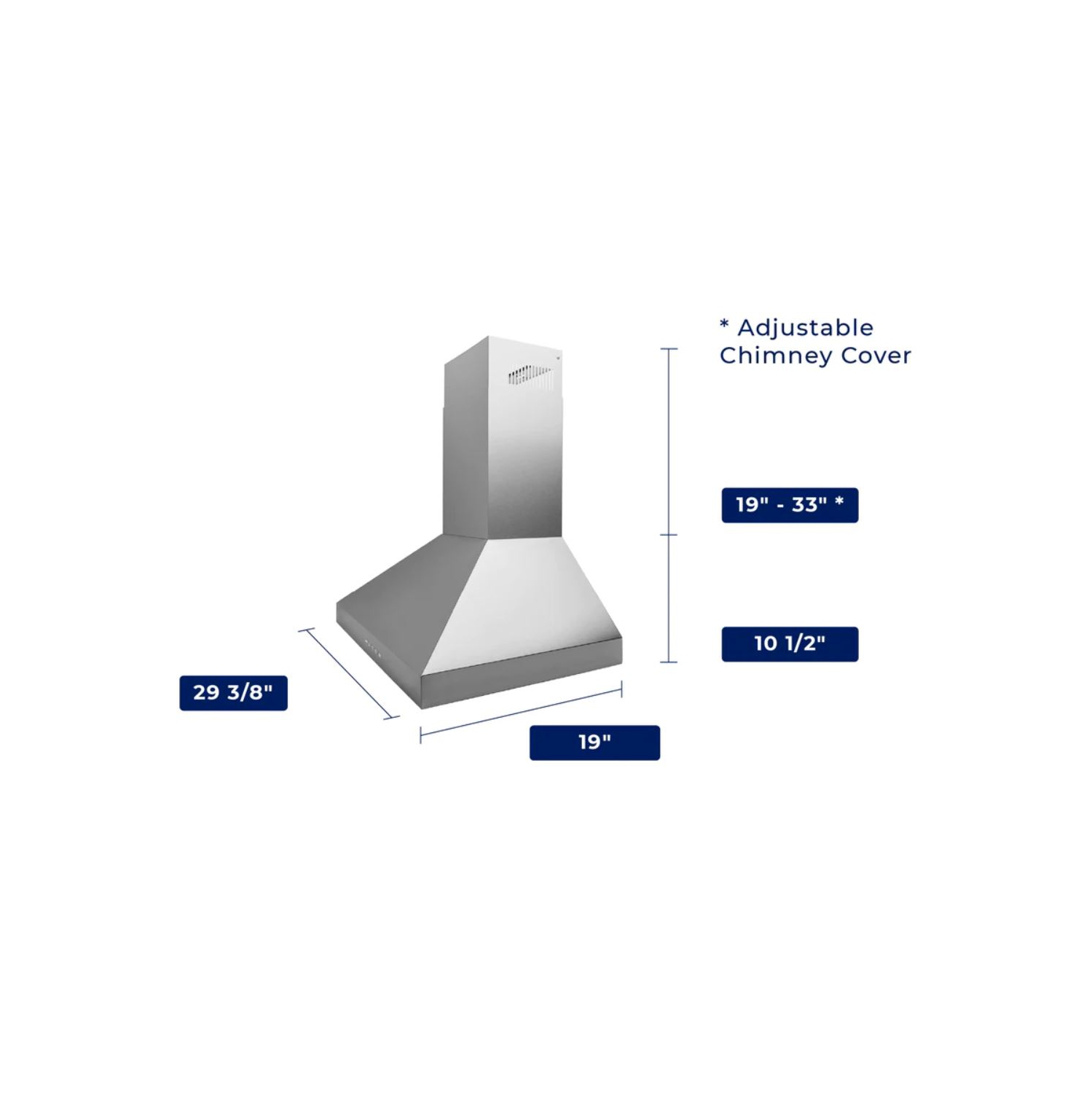 Hauslane&nbsp;| Hotte murale convertible en acier inoxydable Chef de 30&nbsp;po