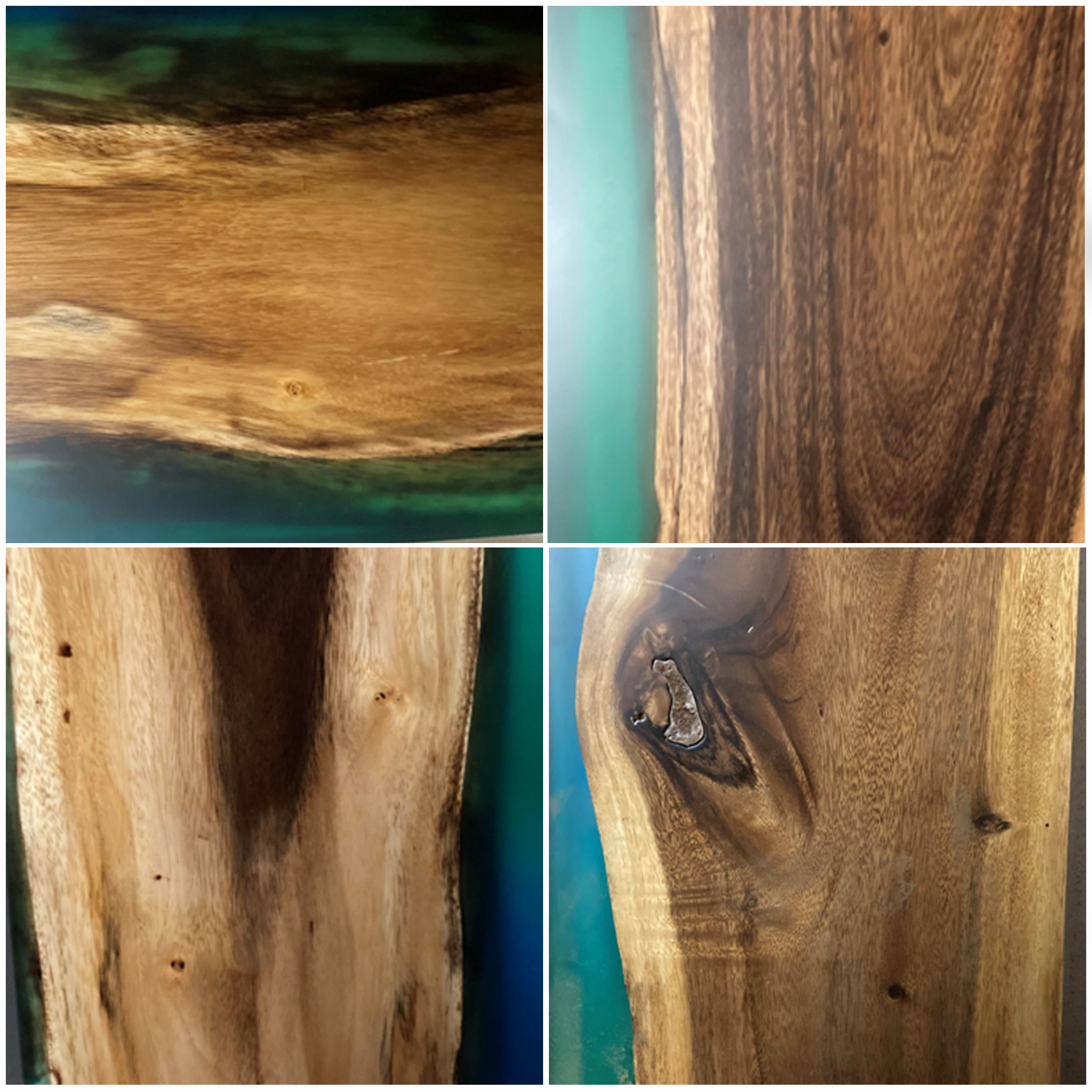 Small Epoxy Resin River Table Top/Shelf 48" x 12"