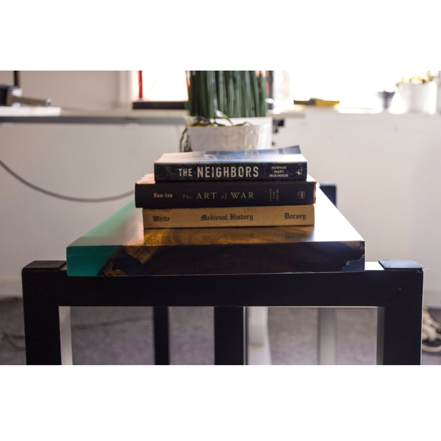 Small Epoxy Resin River Table Top/Shelf 48" x 12"