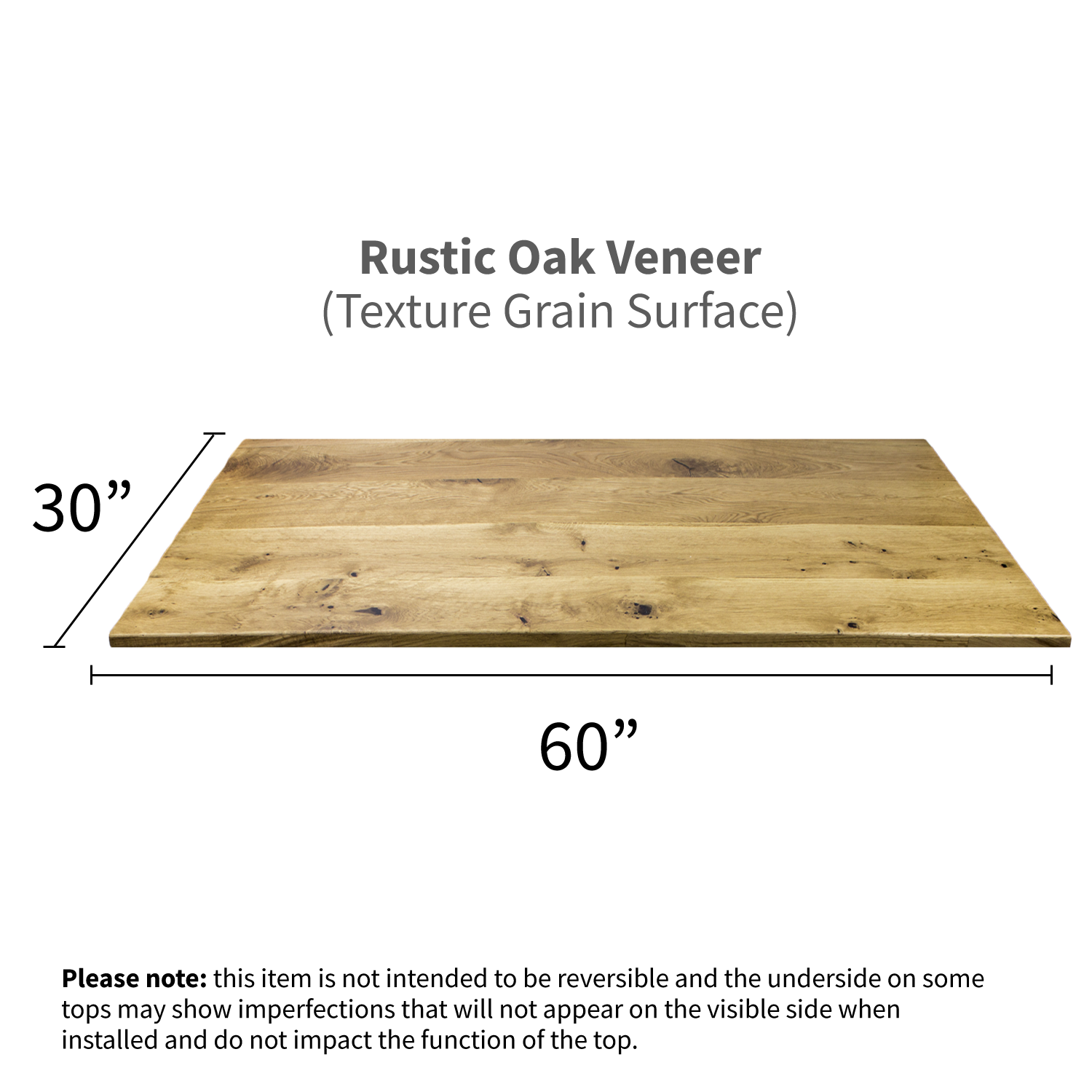 Real Wood Oak Veneer Table Top 60" x 30"