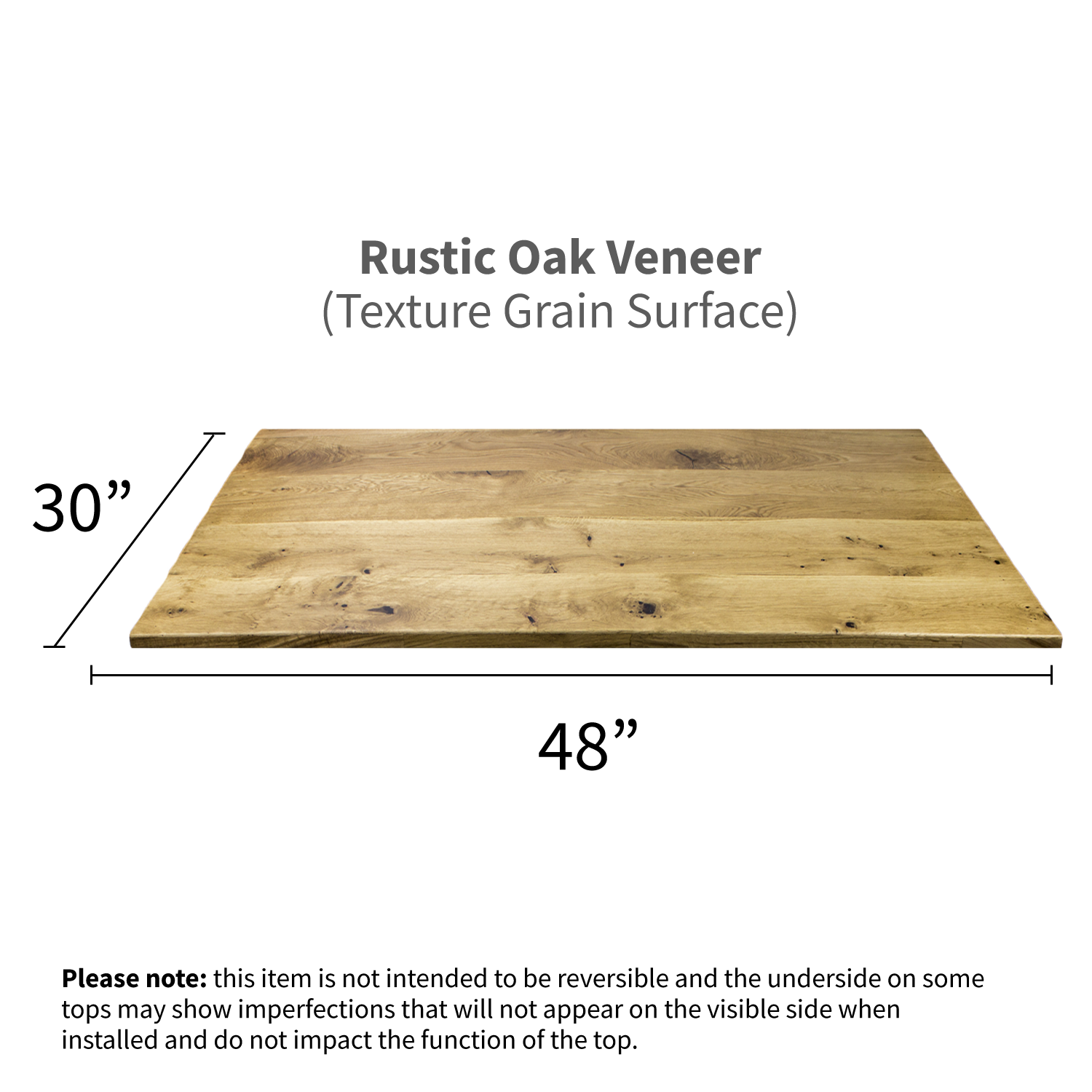 Real Wood Oak Veneer Table Top 48" x 30"