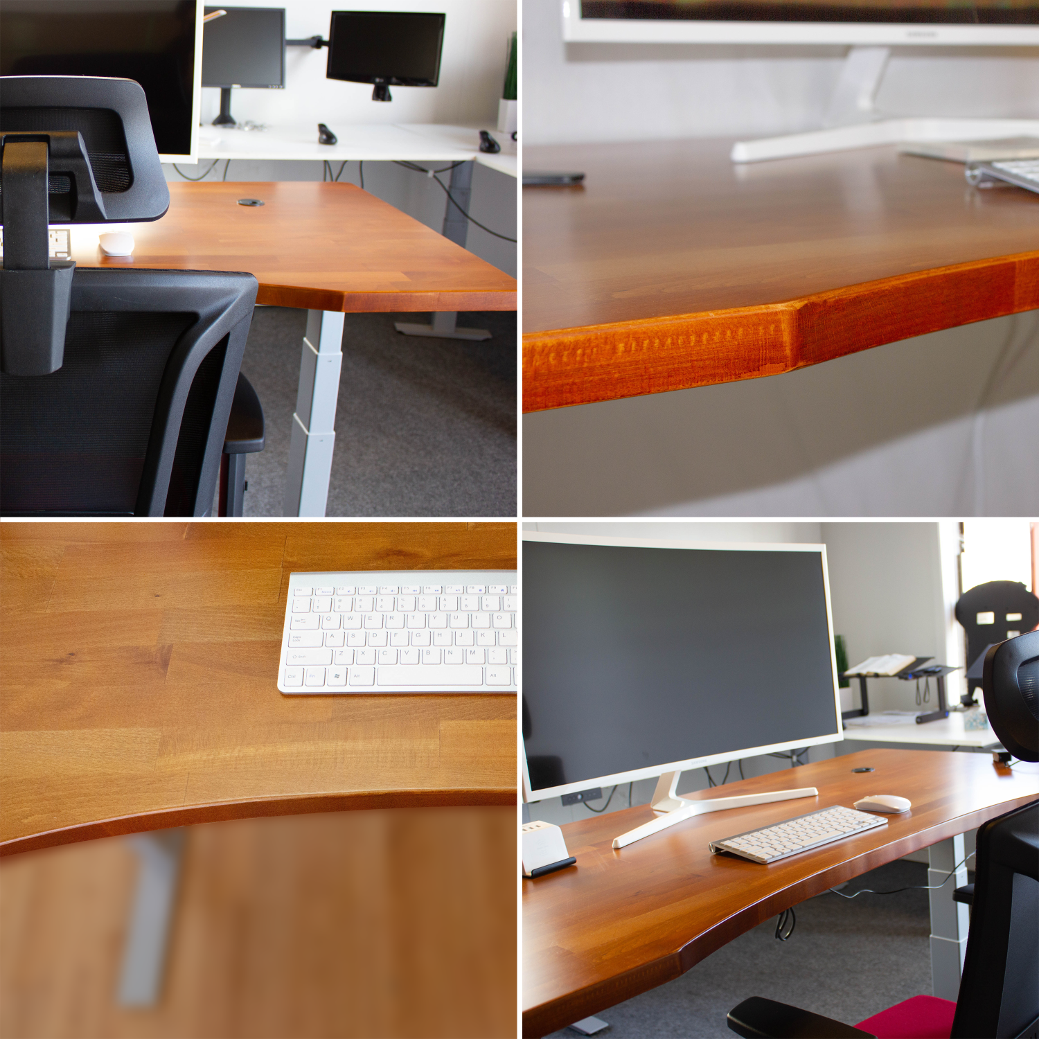 Solid Beech Table Top with 2 Pre-Drilled Grommet Holes