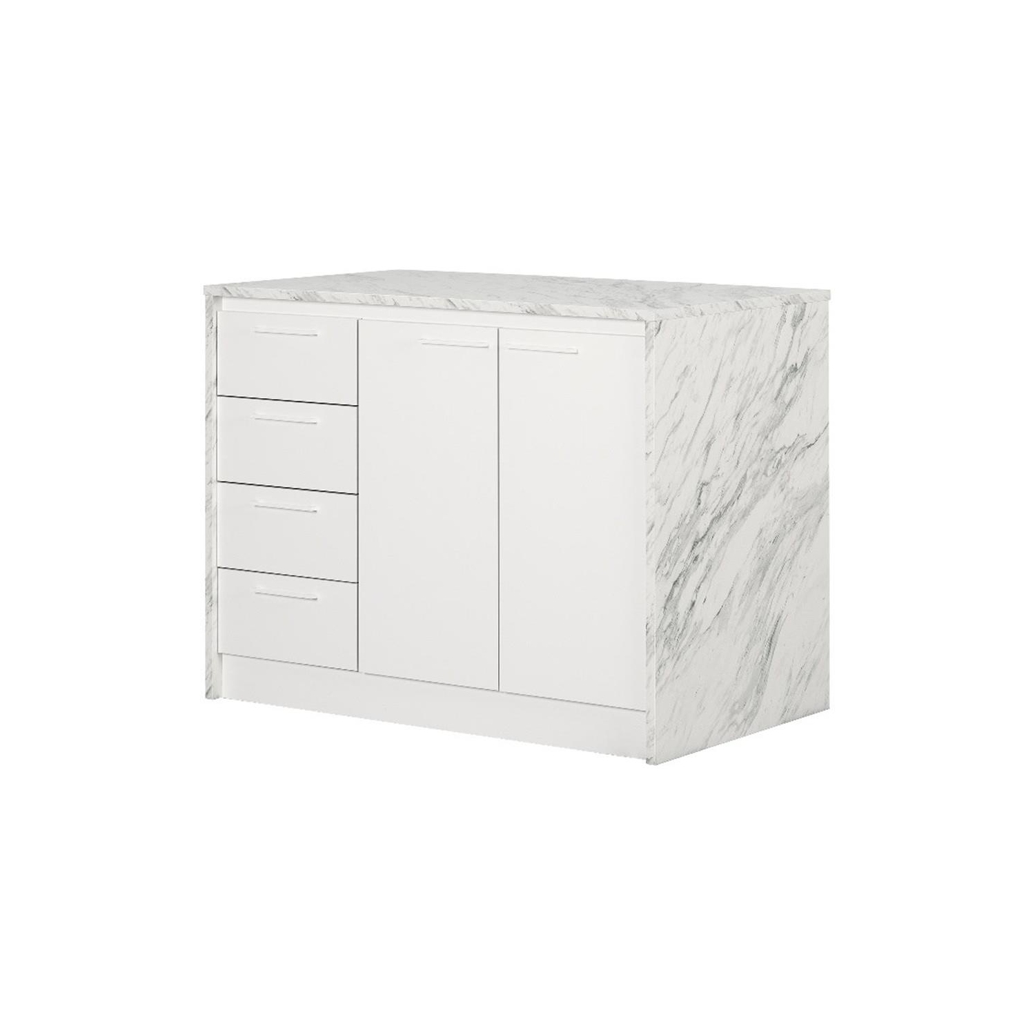 South Shore Myro 47"W Engineered Wood Kitchen Island with Storage White
