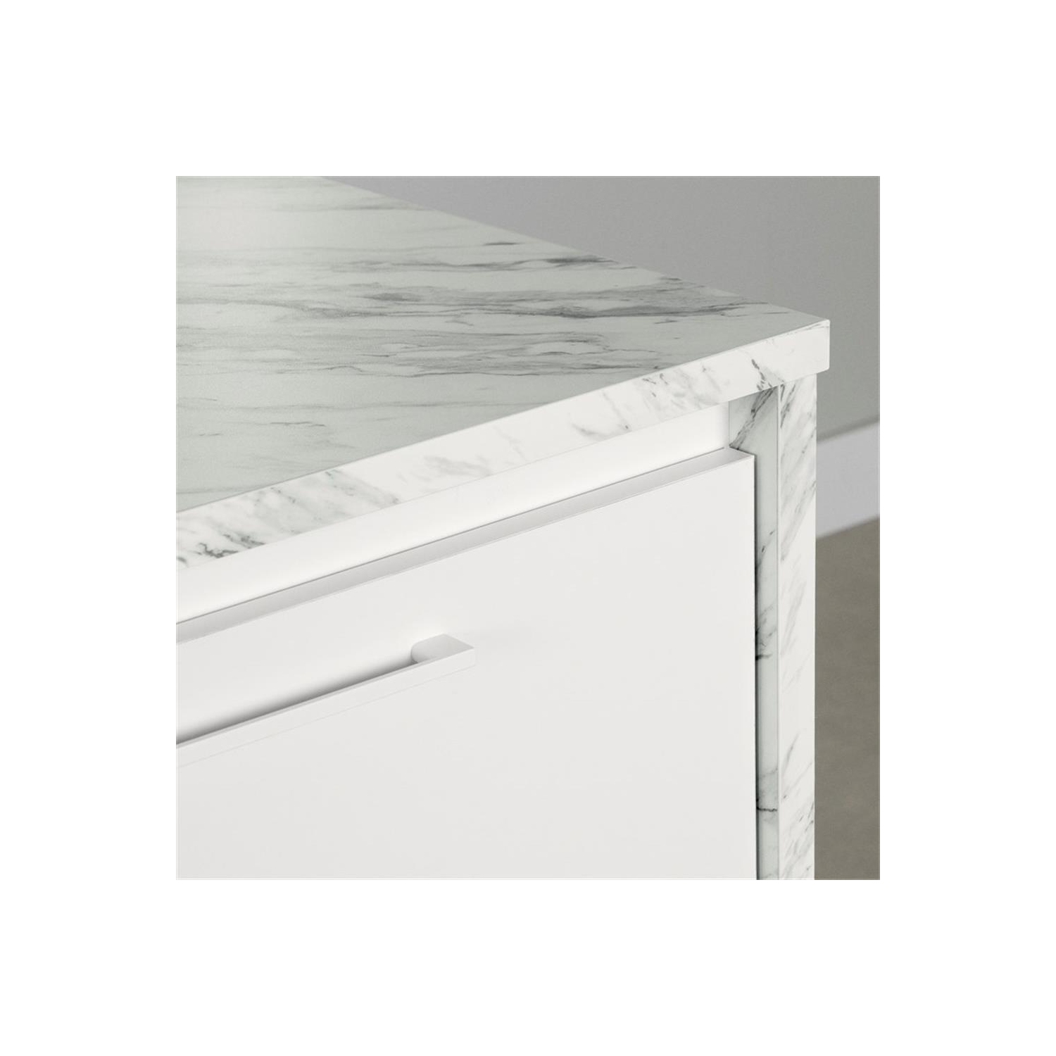 South Shore Myro 47"W Engineered Wood Kitchen Island with Storage White