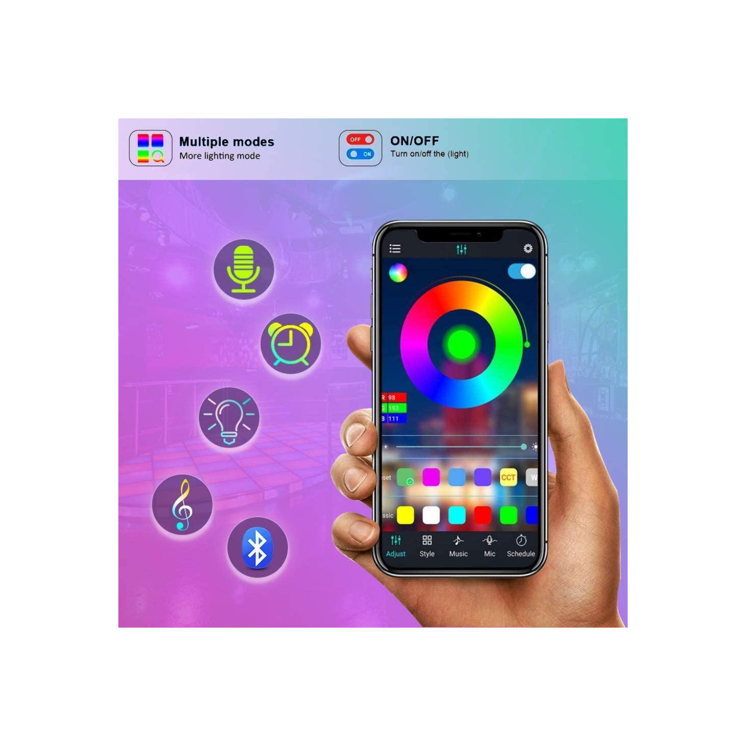 Xtreme XLB7-1030-BLK Bluetooth LED Car Accent Light Strip