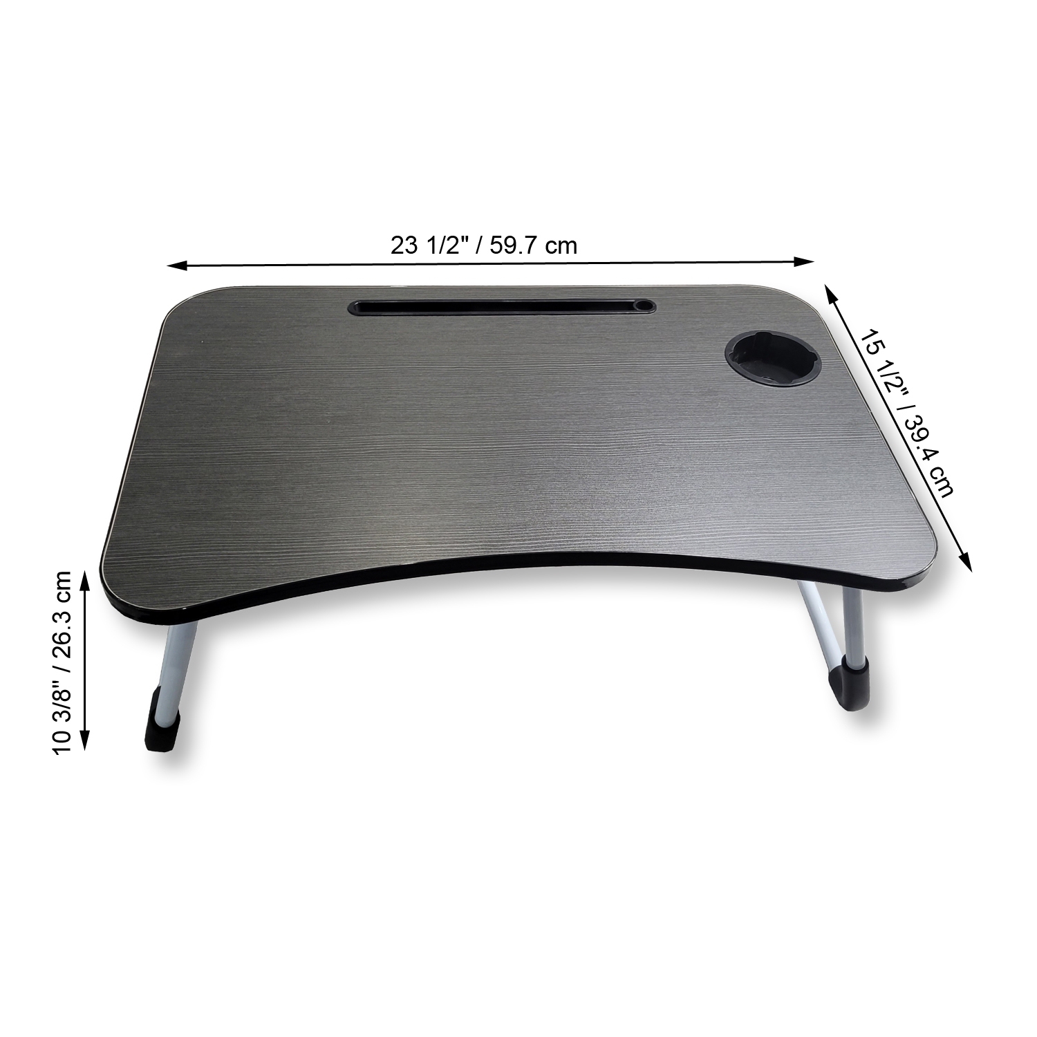 ITY International - Folding Bed Tray, 23.6" x 15.7", 10.2", Black