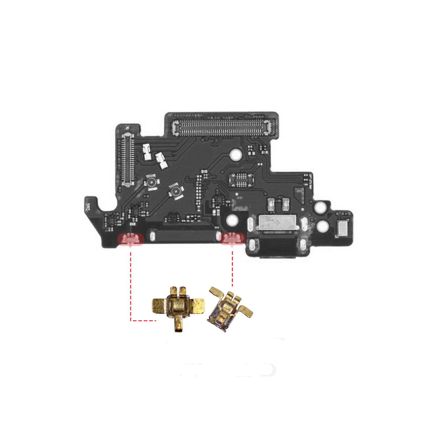 Replacement PCB Board Contact Pins (A80) Compatible For All Samsung Models (Width: 2.5mm / Length: 2.8mm) (100 Pack)