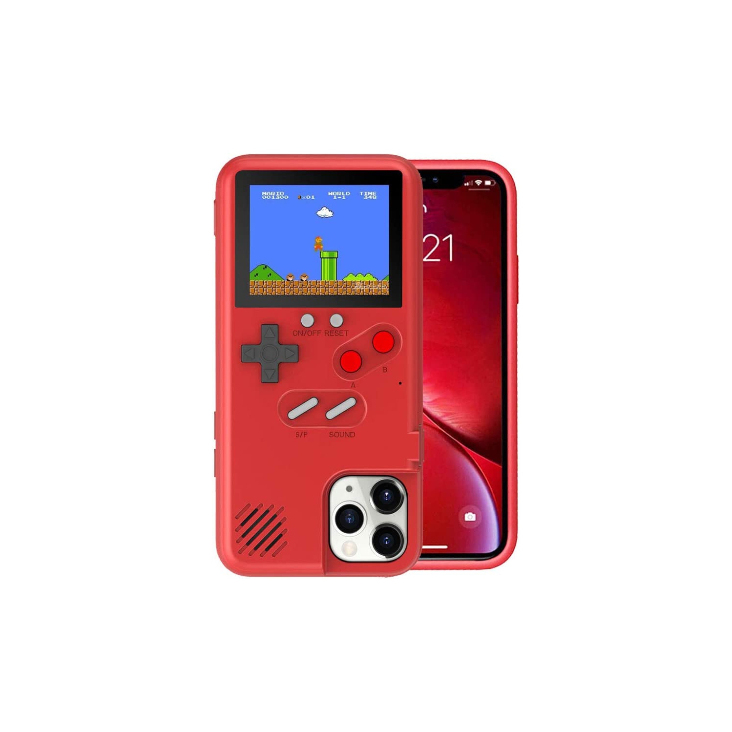 Game Console Case for iPhone 8, Shockproof Case with Video Games for iPhone 7, Color Display Retro Gameboy Case, Game Phone Case for iPhone 6/6S/7/8, Red