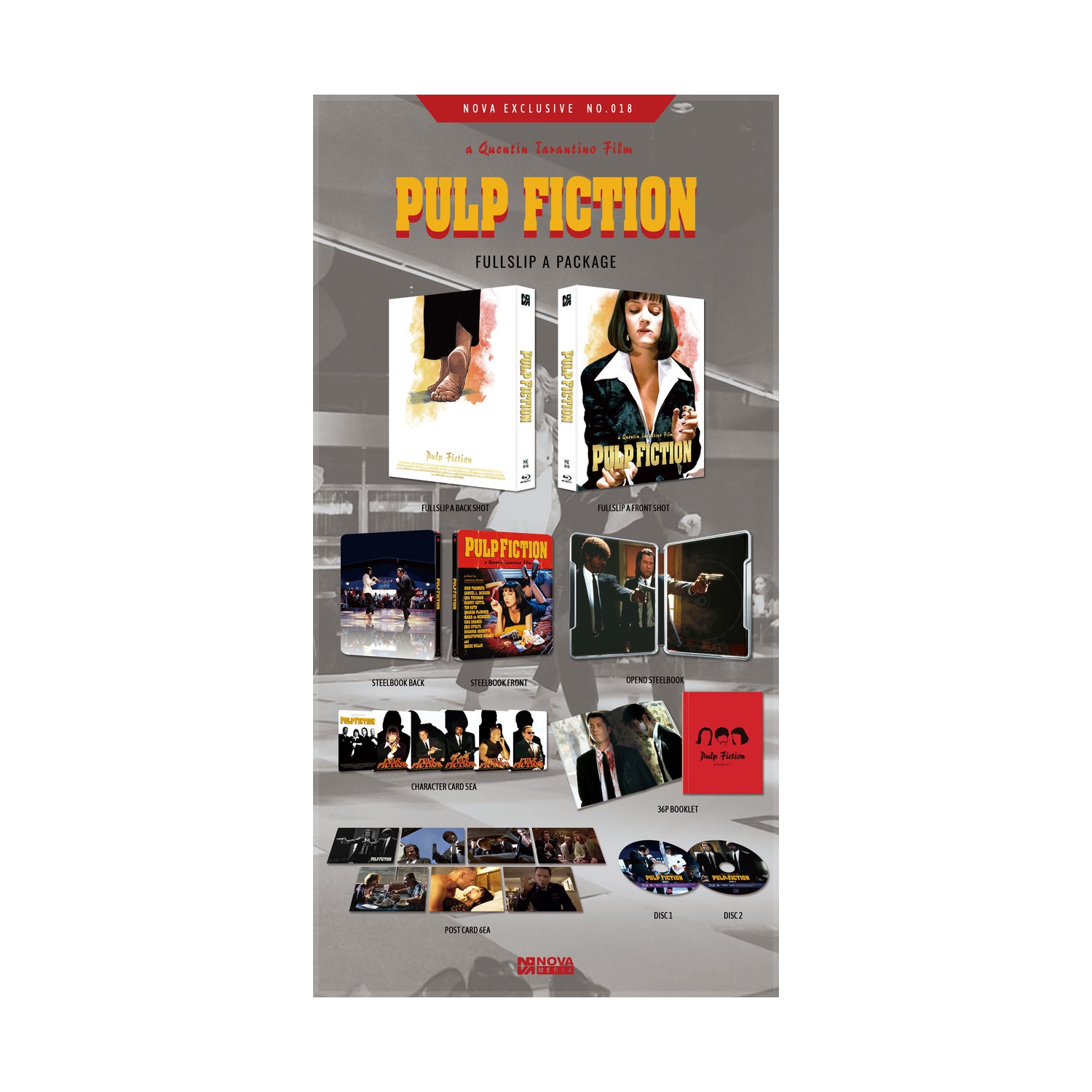 Pulp Fiction [NOVA Full Slip Steelbook Version] [Blu-ray] Limited Edition Serial Numbered