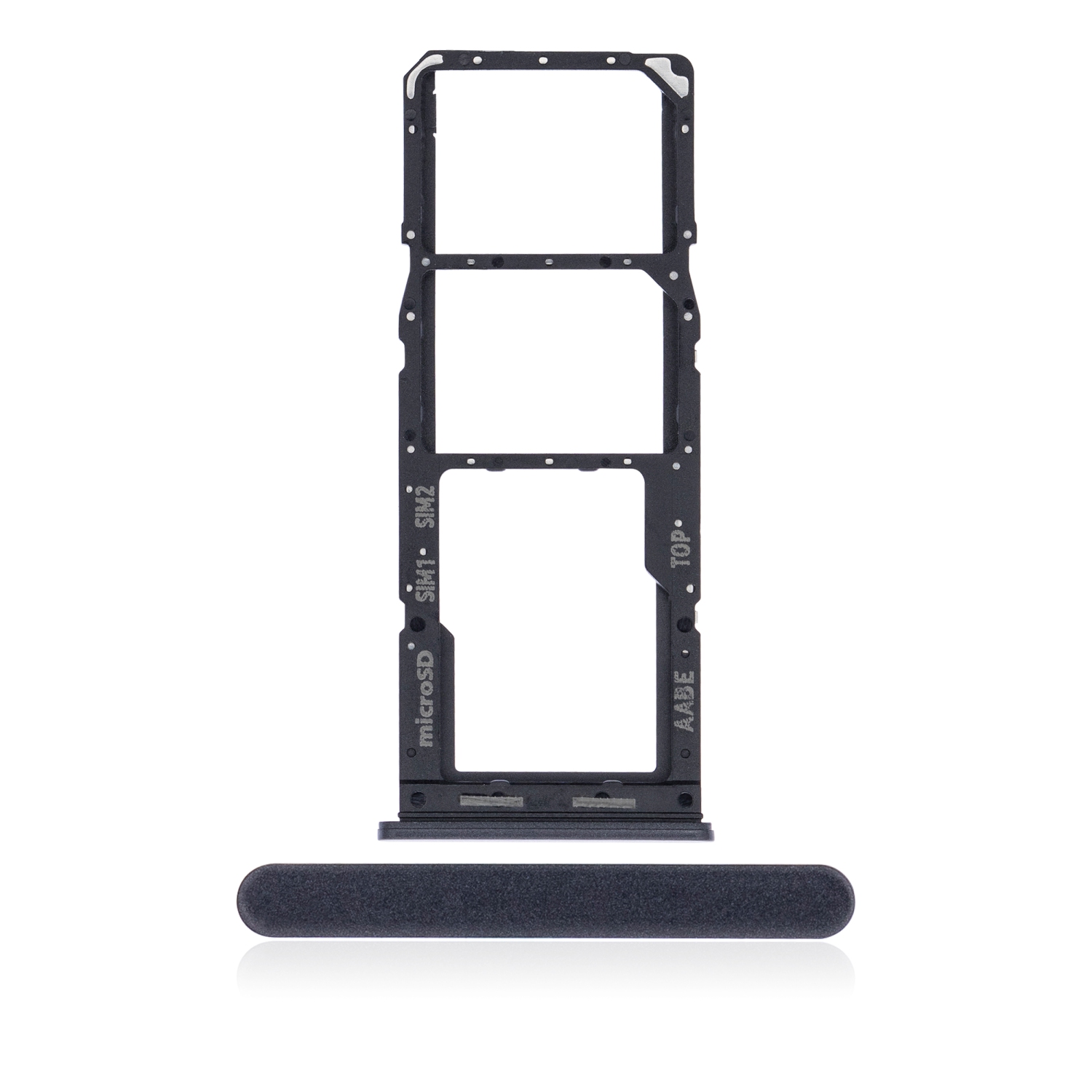 Replacement Dual Sim Card Tray Compatible For Samsung Galaxy A12 (Black)