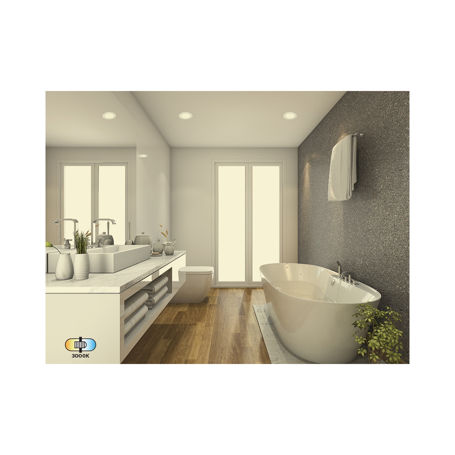 BAZZ 4 Pack Slim Disk Mood LED 11W 4" Recessed Light Fixture, White Finish, LUXDISK100W4