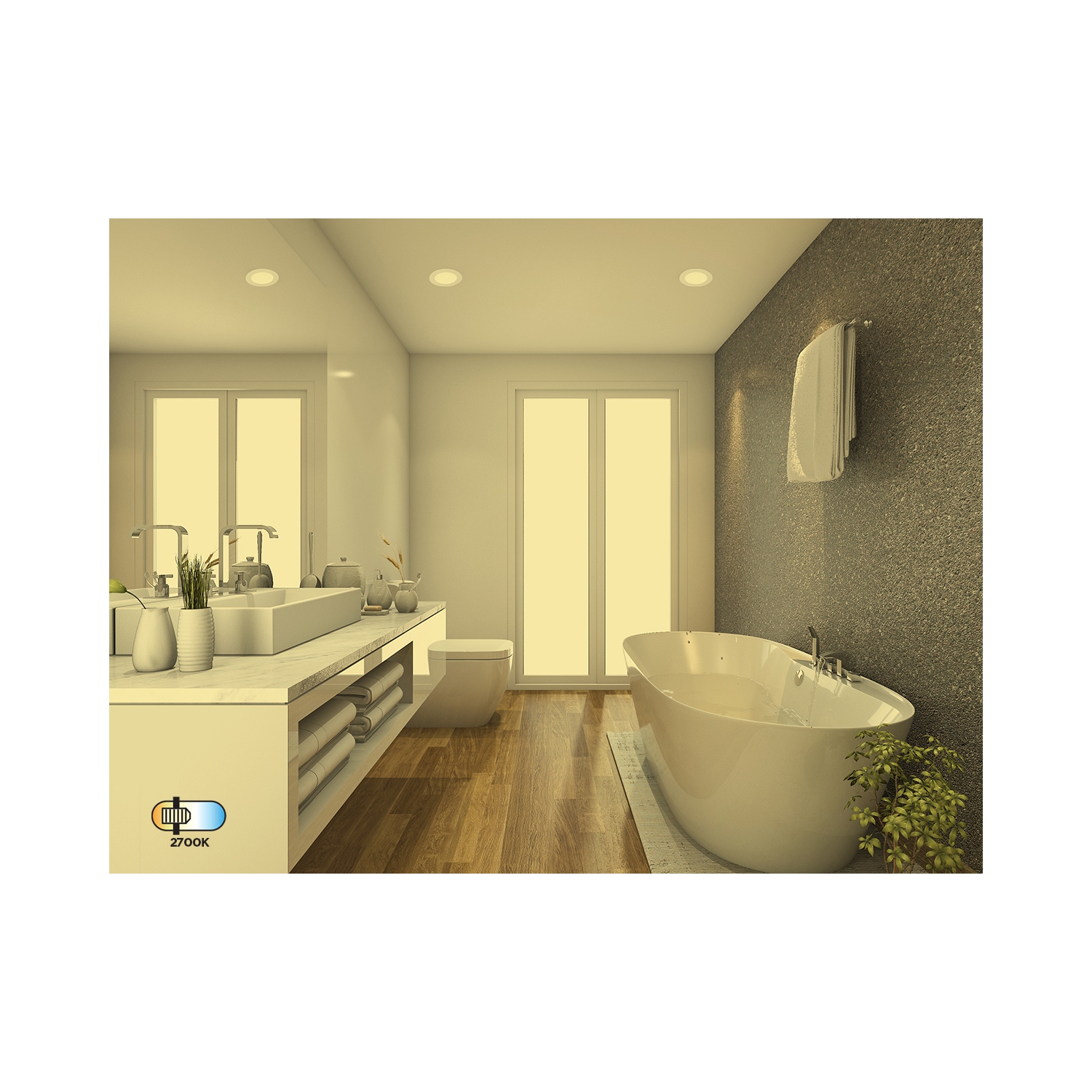 BAZZ 4 Pack Slim Disk Mood LED 11W 4" Recessed Light Fixture, White Finish, LUXDISK100W4