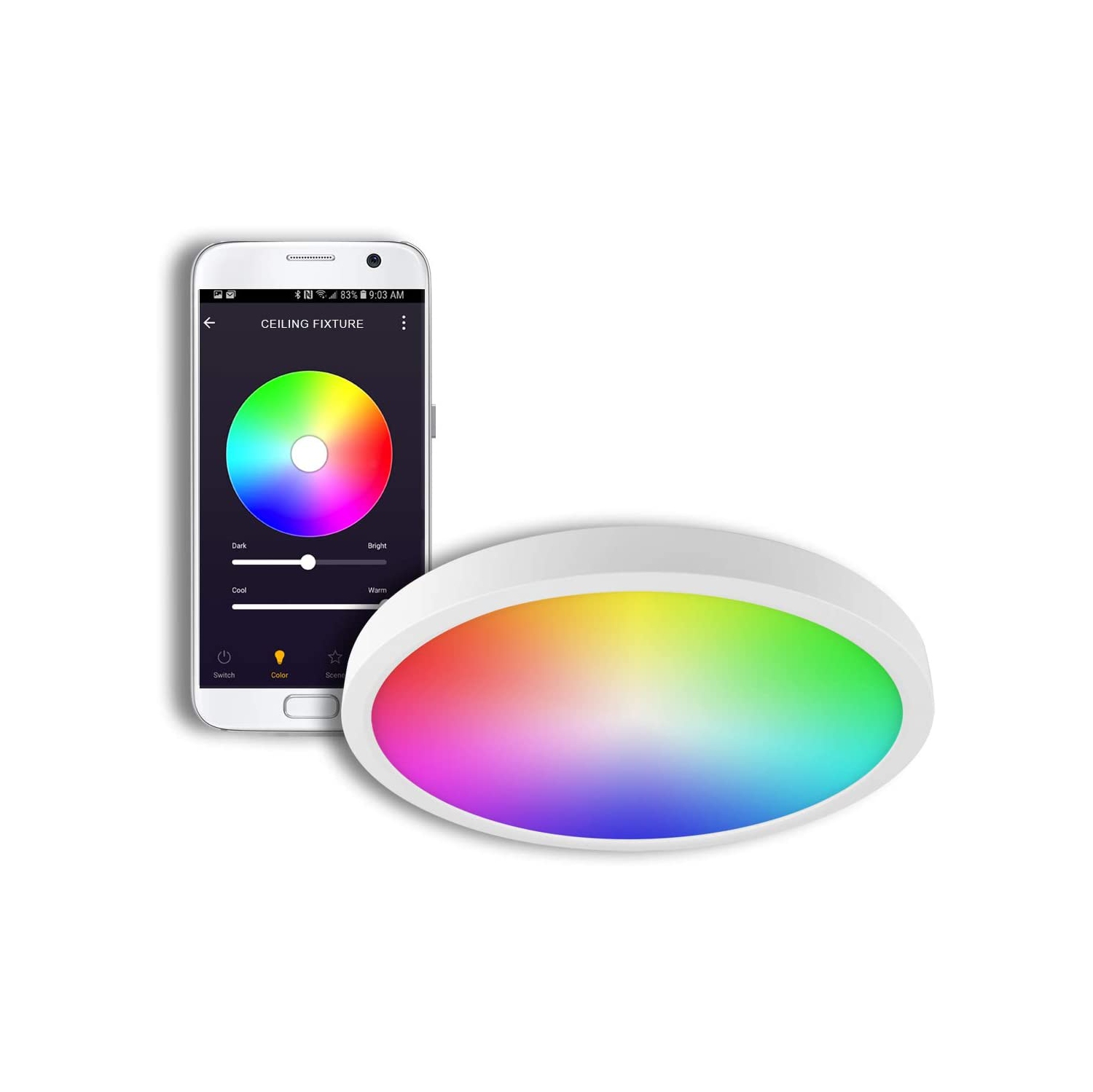 BAZZ Smart Home 14-in RGBW Tunable Ceiling Light, WFC17333WH