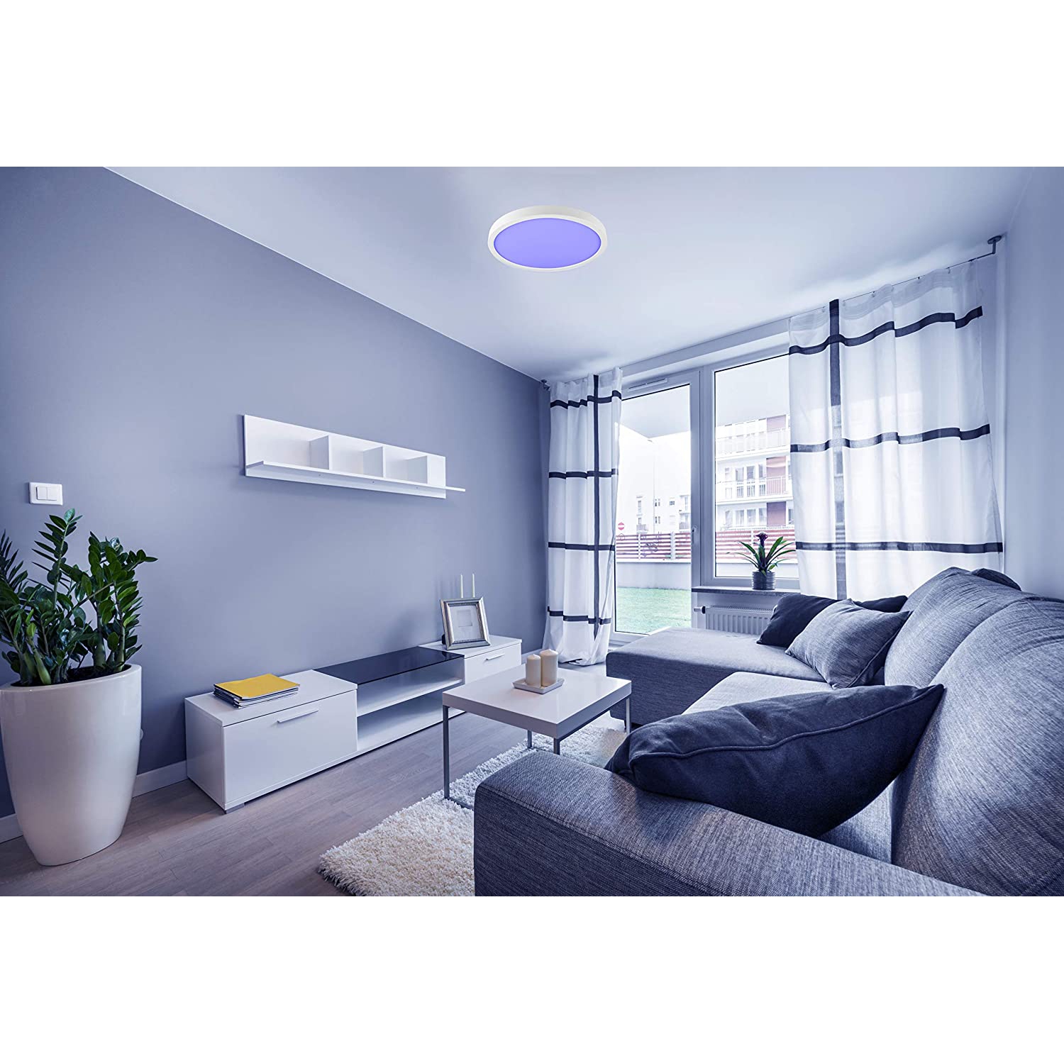 BAZZ Smart Home 14-in RGBW Tunable Ceiling Light, WFC17333WH