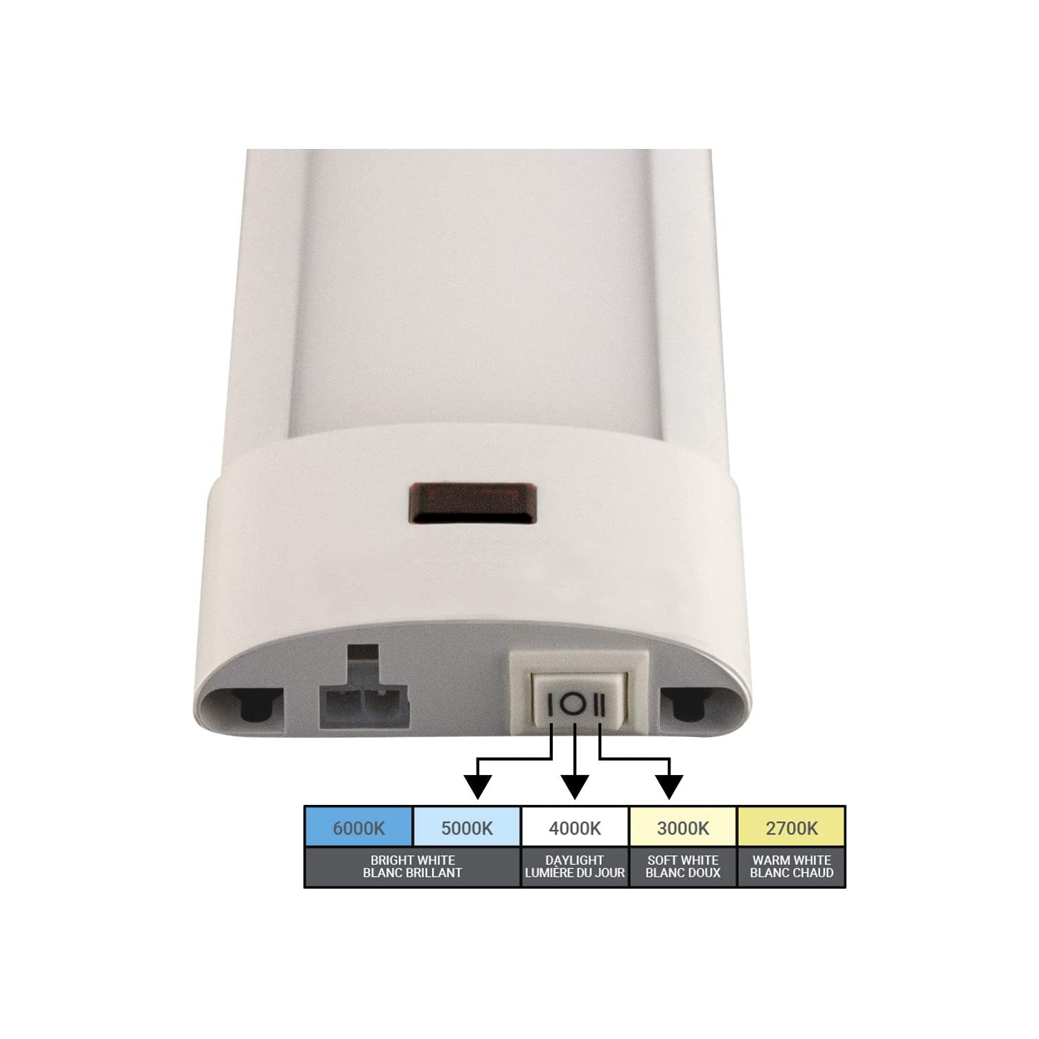 BAZZ – Lampe de dessous d’armoire à DEL intégrée avec capteur de mouvement sélectionnable de 24 po, U19MTK24&nbsp;W