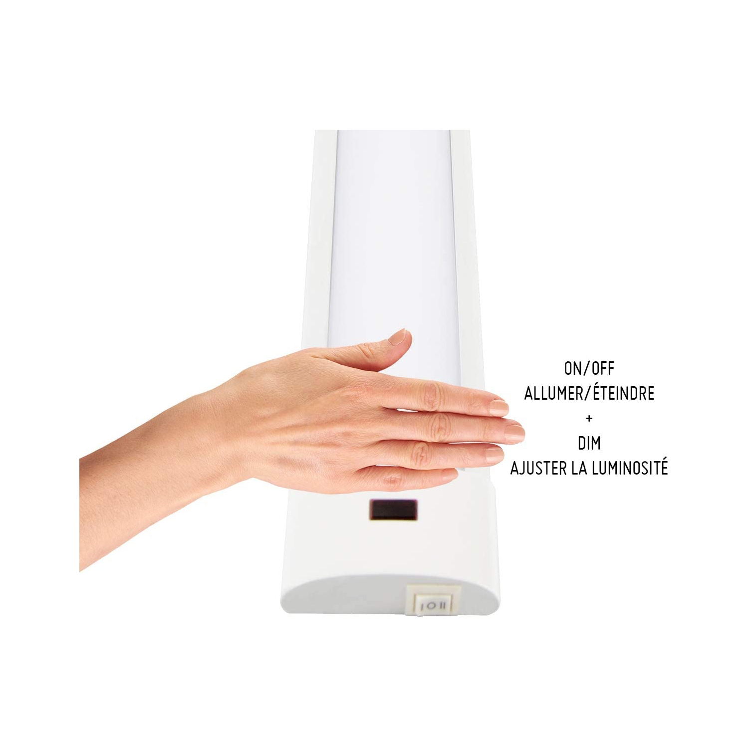 BAZZ – Lampe de dessous d’armoire à DEL intégrée avec capteur de mouvement sélectionnable de 24 po, U19MTK24&nbsp;W