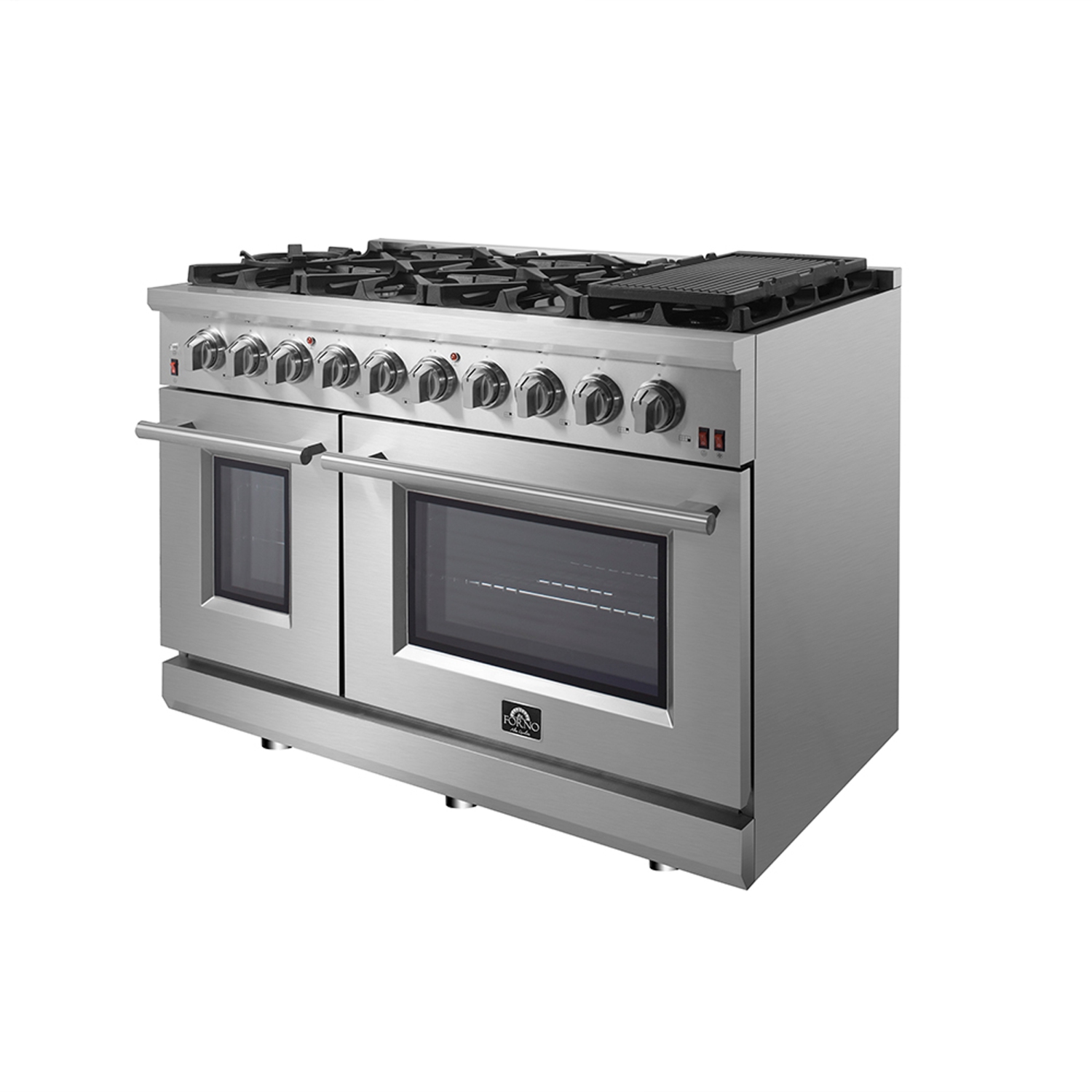 FORNO Massimo 48-inch Gas Range with 8 Sealed Burners and Air Fryer Kit